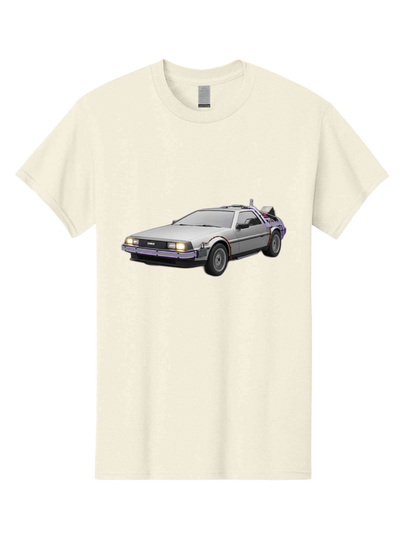 Delorean-Dmc-12 Men'S Graphic Tee, 100% Cotton, Comfortable Casual Summer Wear, Machine Washable, Delorean Dmc-12 Car, Futuristic Automobile, Time-Traveling Vehicle, Stainless Steel Body, Gull-Wing Doors, Classic Movie Prop, Baa444