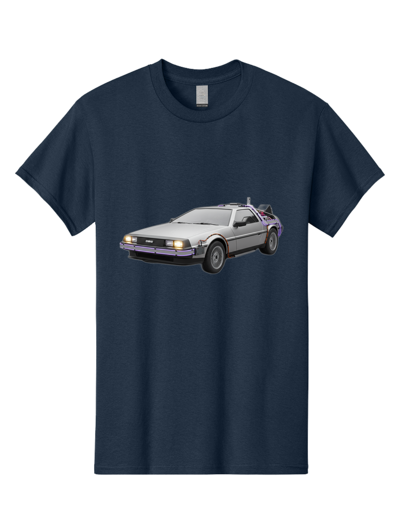 Delorean-Dmc-12 Men'S Graphic Tee, 100% Cotton, Comfortable Casual Summer Wear, Machine Washable, Delorean Dmc-12 Car, Futuristic Automobile, Time-Traveling Vehicle, Stainless Steel Body, Gull-Wing Doors, Classic Movie Prop, Baa444