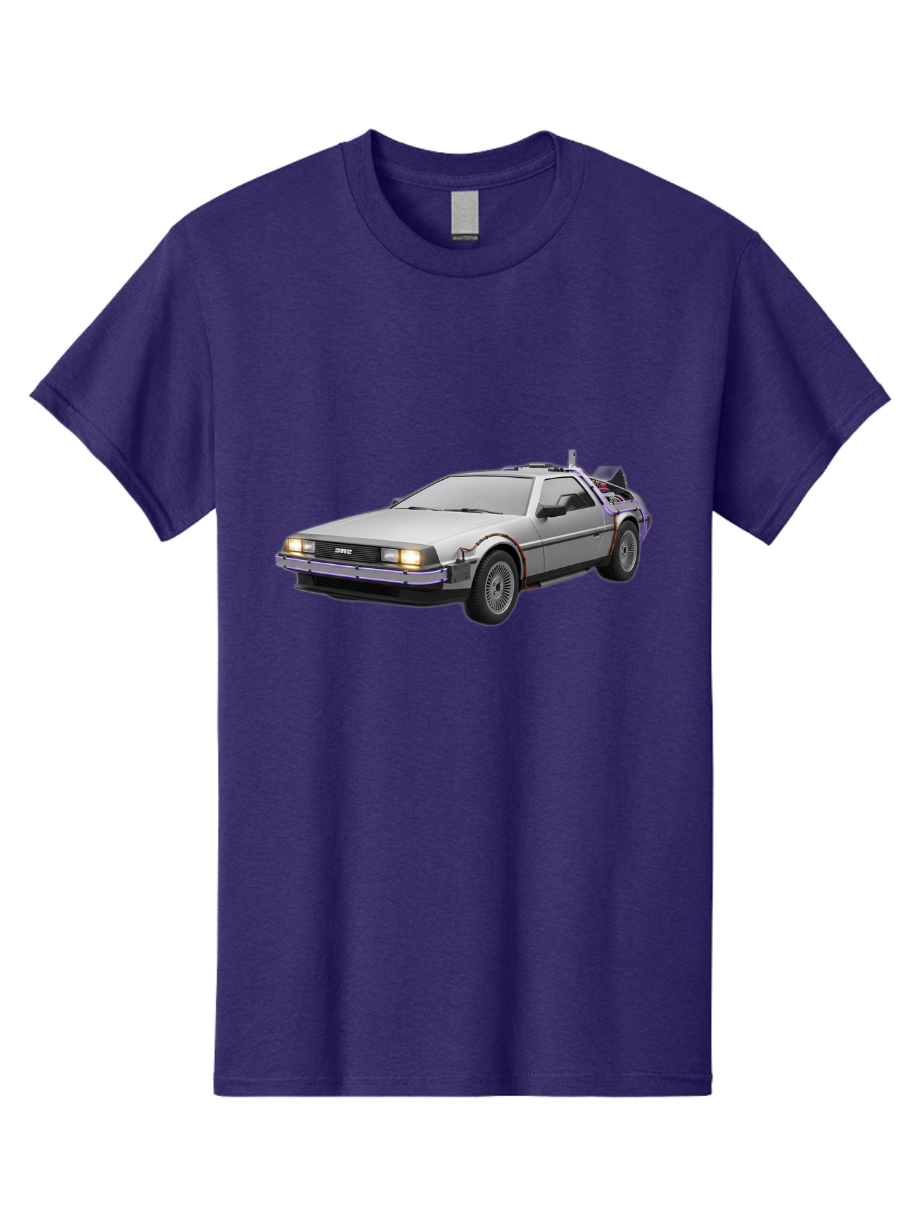 Delorean-Dmc-12 Men'S Graphic Tee, 100% Cotton, Comfortable Casual Summer Wear, Machine Washable, Delorean Dmc-12 Car, Futuristic Automobile, Time-Traveling Vehicle, Stainless Steel Body, Gull-Wing Doors, Classic Movie Prop, Baa444