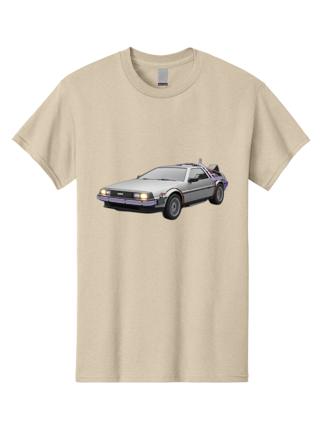 Delorean-Dmc-12 Men'S Graphic Tee, 100% Cotton, Comfortable Casual Summer Wear, Machine Washable, Delorean Dmc-12 Car, Futuristic Automobile, Time-Traveling Vehicle, Stainless Steel Body, Gull-Wing Doors, Classic Movie Prop, Baa444