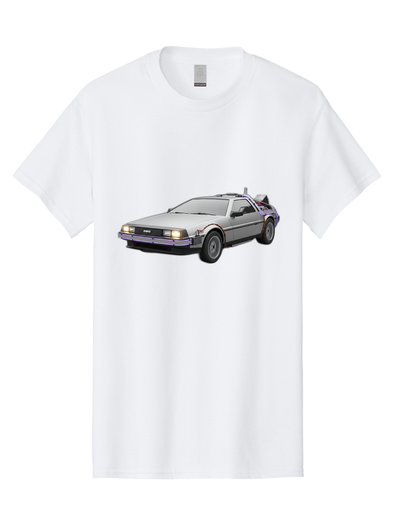 Delorean-Dmc-12 Men'S Graphic Tee, 100% Cotton, Comfortable Casual Summer Wear, Machine Washable, Delorean Dmc-12 Car, Futuristic Automobile, Time-Traveling Vehicle, Stainless Steel Body, Gull-Wing Doors, Classic Movie Prop, Baa444