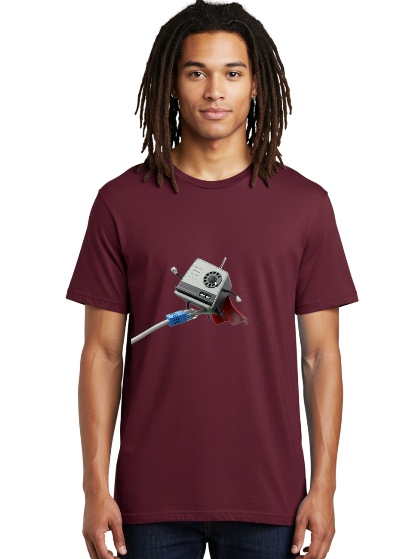 Dial-Up-Modem Men'S Graphic Tee, 100% Cotton, Comfortable Casual Summer Wear, Machine Washable, 56K V.90/V.34 Fax/Data/Voice Modem, Vintage Computer Hardware, Retro Technology, Dial-Up Internet, Nostalgic Tech, Antique Electronics, Baa447