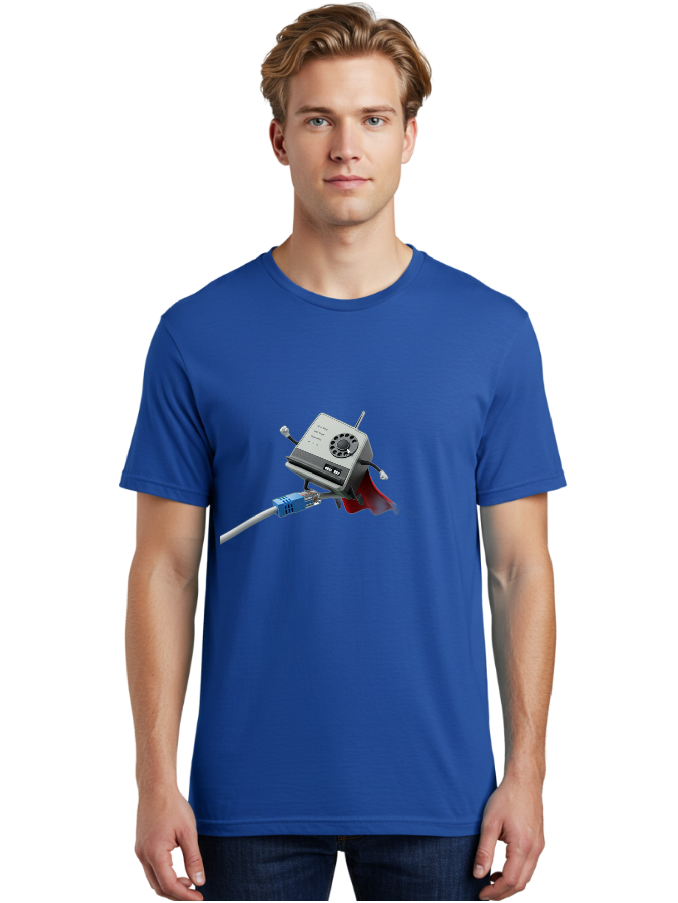 Dial-Up-Modem Men'S Graphic Tee, 100% Cotton, Comfortable Casual Summer Wear, Machine Washable, 56K V.90/V.34 Fax/Data/Voice Modem, Vintage Computer Hardware, Retro Technology, Dial-Up Internet, Nostalgic Tech, Antique Electronics, Baa447