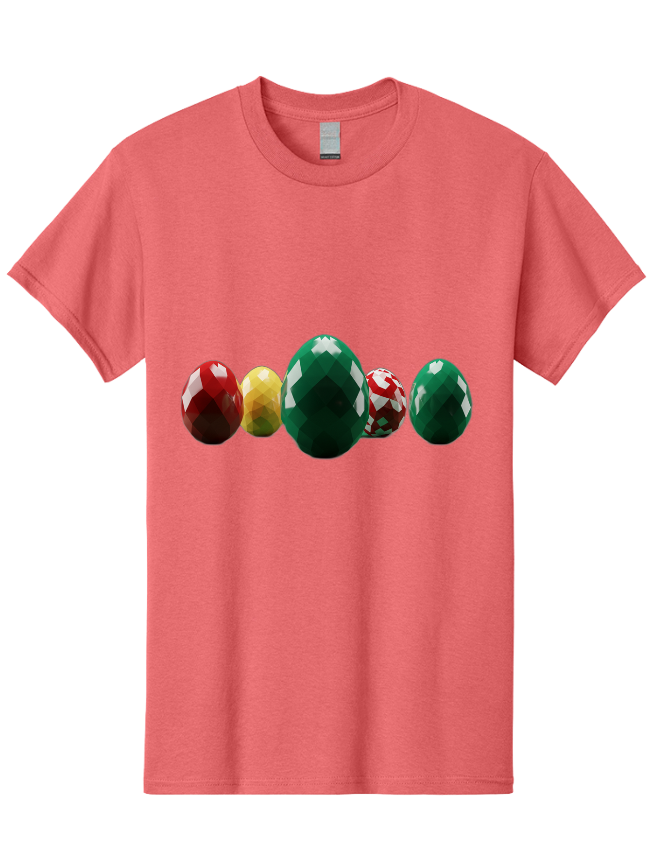 Diamond-Easter-Eggs Men'S Graphic Tee, 100% Cotton, Comfortable Casual Summer Wear, Machine Washable, Diamond Eggs, Easter Eggs, Jewelry Eggs, Colorful Eggs, Faceted Eggs, Decorative Eggs, Shiny Eggs, Gemstone Eggs Baa448