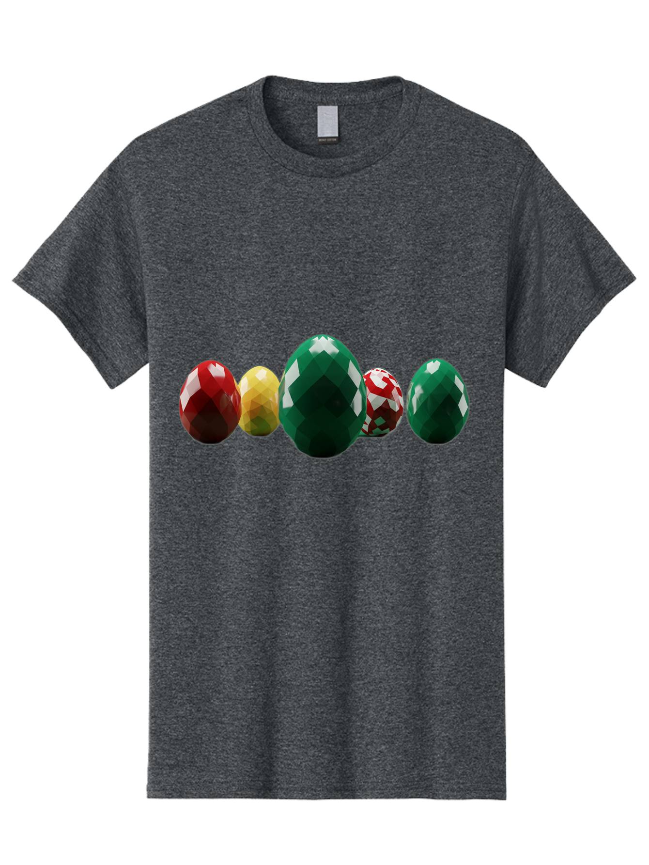 Diamond-Easter-Eggs Men'S Graphic Tee, 100% Cotton, Comfortable Casual Summer Wear, Machine Washable, Diamond Eggs, Easter Eggs, Jewelry Eggs, Colorful Eggs, Faceted Eggs, Decorative Eggs, Shiny Eggs, Gemstone Eggs Baa448