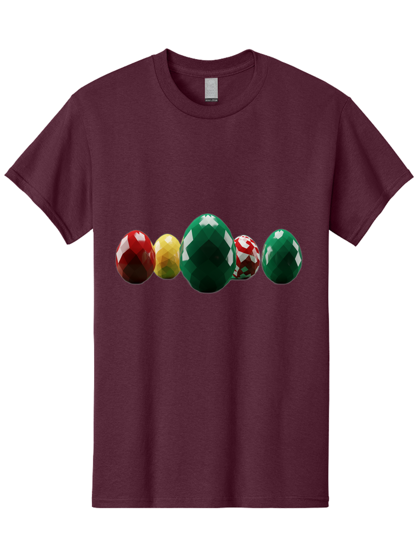 Diamond-Easter-Eggs Men'S Graphic Tee, 100% Cotton, Comfortable Casual Summer Wear, Machine Washable, Diamond Eggs, Easter Eggs, Jewelry Eggs, Colorful Eggs, Faceted Eggs, Decorative Eggs, Shiny Eggs, Gemstone Eggs Baa448