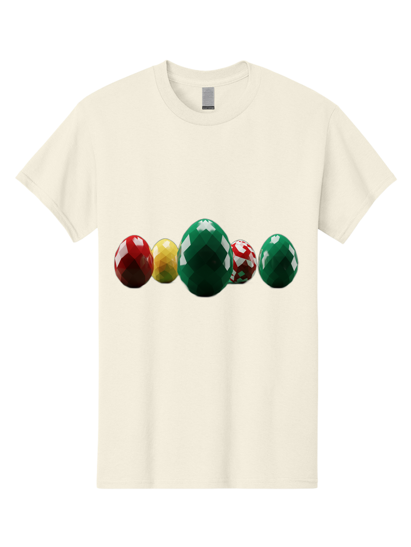 Diamond-Easter-Eggs Men'S Graphic Tee, 100% Cotton, Comfortable Casual Summer Wear, Machine Washable, Diamond Eggs, Easter Eggs, Jewelry Eggs, Colorful Eggs, Faceted Eggs, Decorative Eggs, Shiny Eggs, Gemstone Eggs Baa448