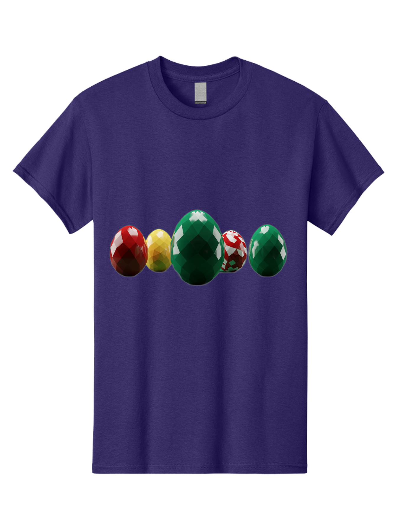 Diamond-Easter-Eggs Men'S Graphic Tee, 100% Cotton, Comfortable Casual Summer Wear, Machine Washable, Diamond Eggs, Easter Eggs, Jewelry Eggs, Colorful Eggs, Faceted Eggs, Decorative Eggs, Shiny Eggs, Gemstone Eggs Baa448