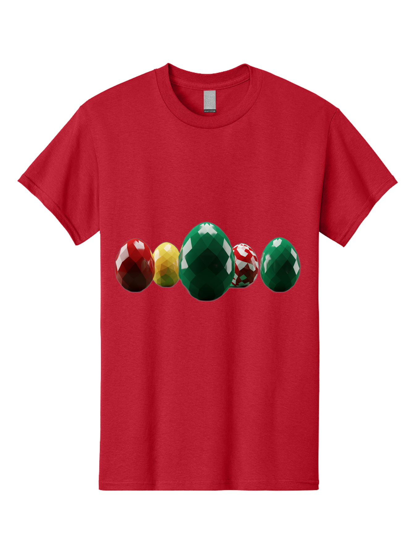 Diamond-Easter-Eggs Men'S Graphic Tee, 100% Cotton, Comfortable Casual Summer Wear, Machine Washable, Diamond Eggs, Easter Eggs, Jewelry Eggs, Colorful Eggs, Faceted Eggs, Decorative Eggs, Shiny Eggs, Gemstone Eggs Baa448