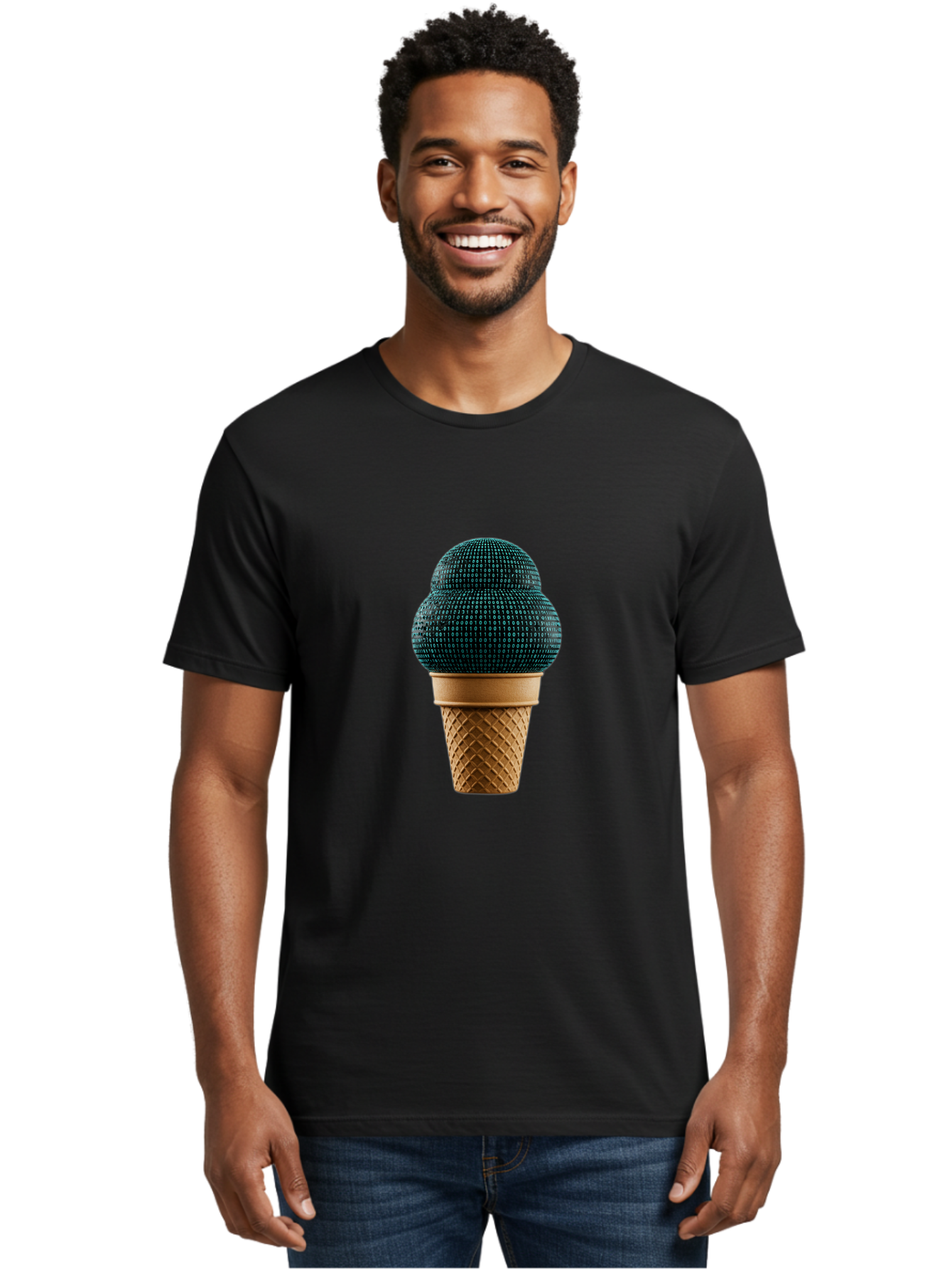 Disco-Ball-Ice-Cream Men'S Graphic Tee, 100% Cotton, Comfortable Casual Summer Wear, Machine Washable, Disco Ball Ice Cream, Luxury Ice Cream, Glamorous Dessert, Unique Ice Cream, Ice Cream Cone, Waffle Cone, Disco-Themed Treat, Baa451