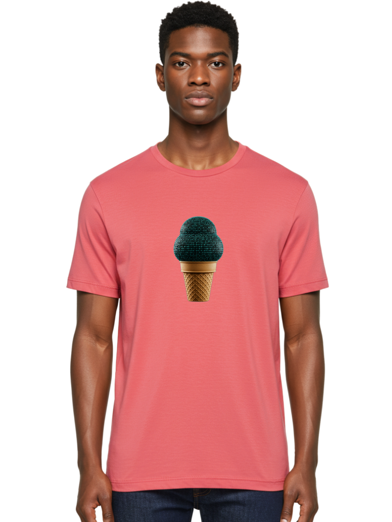 Disco-Ball-Ice-Cream Men'S Graphic Tee, 100% Cotton, Comfortable Casual Summer Wear, Machine Washable, Disco Ball Ice Cream, Luxury Ice Cream, Glamorous Dessert, Unique Ice Cream, Ice Cream Cone, Waffle Cone, Disco-Themed Treat, Baa451