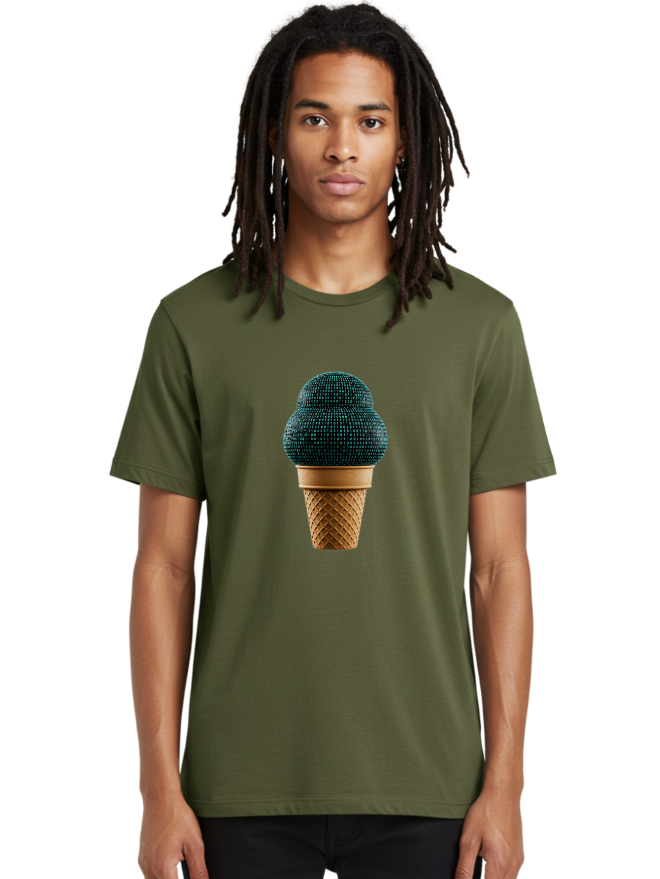 Disco-Ball-Ice-Cream Men'S Graphic Tee, 100% Cotton, Comfortable Casual Summer Wear, Machine Washable, Disco Ball Ice Cream, Luxury Ice Cream, Glamorous Dessert, Unique Ice Cream, Ice Cream Cone, Waffle Cone, Disco-Themed Treat, Baa451