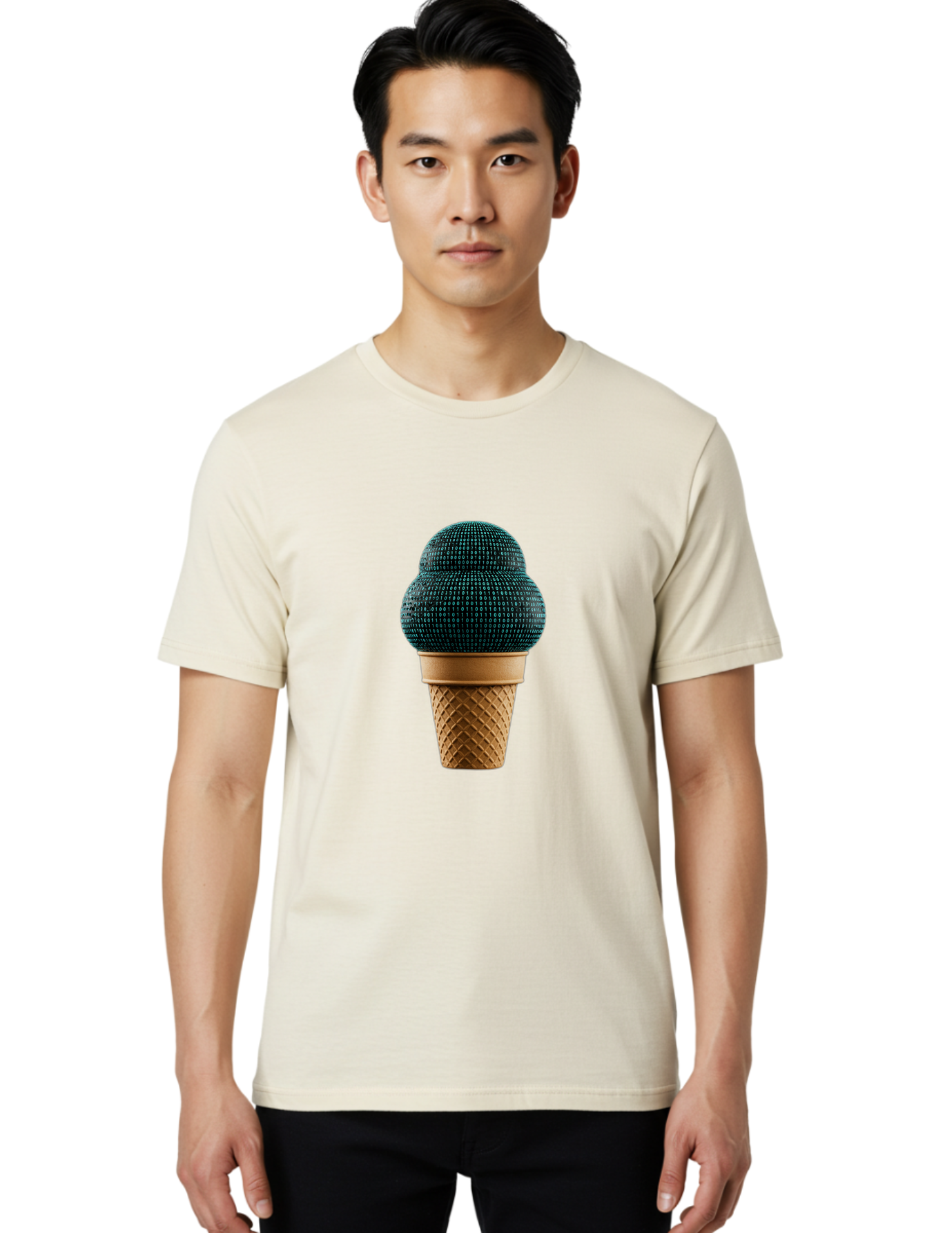 Disco-Ball-Ice-Cream Men'S Graphic Tee, 100% Cotton, Comfortable Casual Summer Wear, Machine Washable, Disco Ball Ice Cream, Luxury Ice Cream, Glamorous Dessert, Unique Ice Cream, Ice Cream Cone, Waffle Cone, Disco-Themed Treat, Baa451