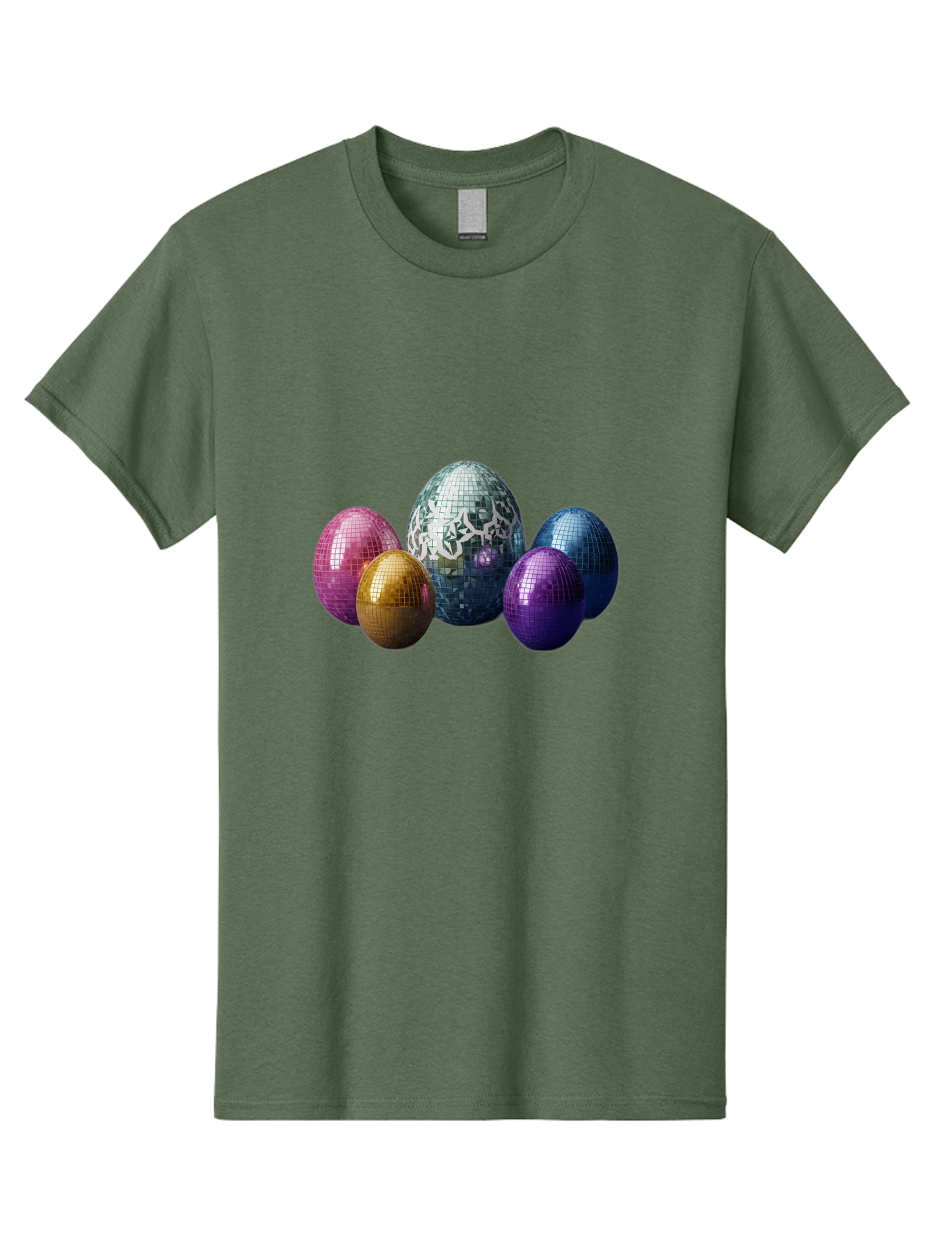 Disco-Eggs Men'S Graphic Tee, 100% Cotton, Comfortable Casual Summer Wear, Machine Washable, Disco Eggs, Mirrored Eggs, Colorful Eggs, Easter Eggs, Shiny Eggs, Festive Decoration, Party Accessories, Reflective Surfaces, Vibrant Colors, Baa452