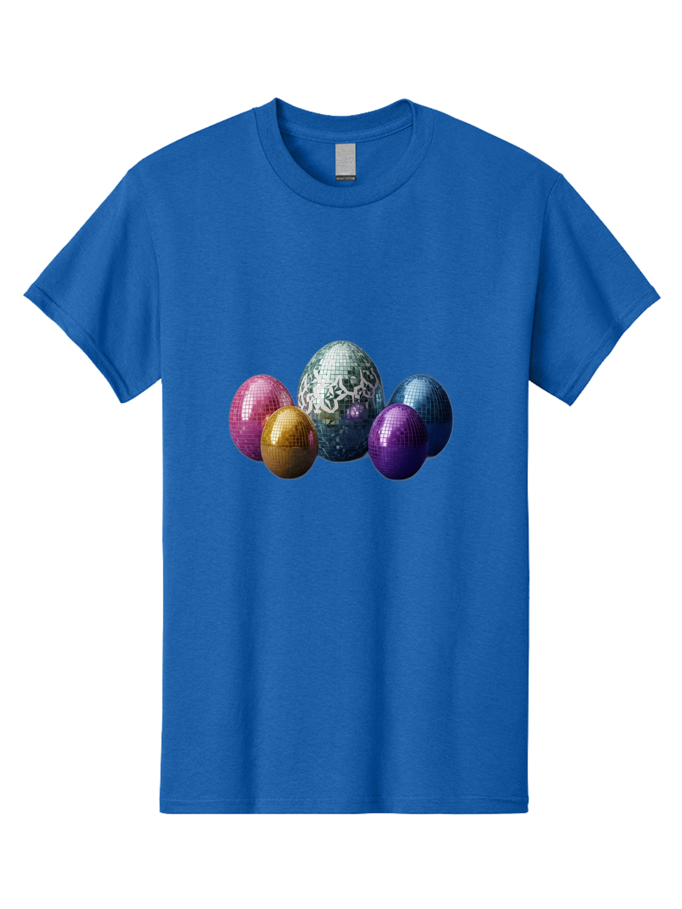 Disco-Eggs Men'S Graphic Tee, 100% Cotton, Comfortable Casual Summer Wear, Machine Washable, Disco Eggs, Mirrored Eggs, Colorful Eggs, Easter Eggs, Shiny Eggs, Festive Decoration, Party Accessories, Reflective Surfaces, Vibrant Colors, Baa452