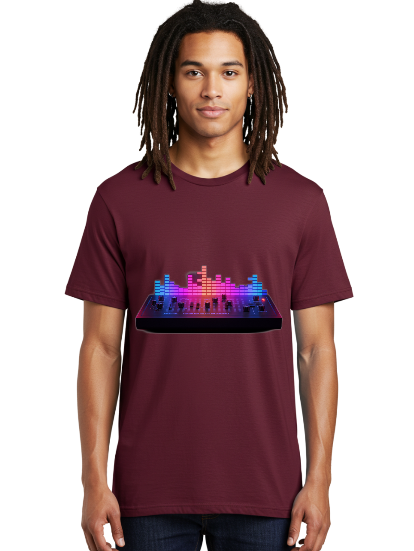 Dj-Controller Men'S Graphic Tee, 100% Cotton, Comfortable Casual Summer Wear, Machine Washable, Dj Equipment, Music Production, Sound Mixer, Audio Technology, Electronic Dance Music, Beat Matching, Dj Software, Music Creation, Sound Waves Baa453