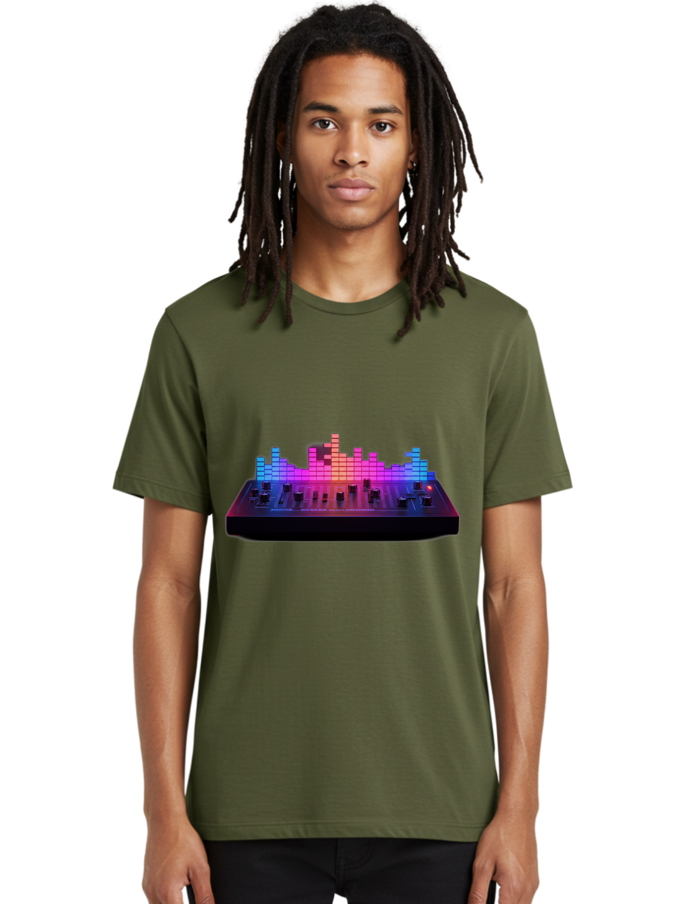 Dj-Controller Men'S Graphic Tee, 100% Cotton, Comfortable Casual Summer Wear, Machine Washable, Dj Equipment, Music Production, Sound Mixer, Audio Technology, Electronic Dance Music, Beat Matching, Dj Software, Music Creation, Sound Waves Baa453