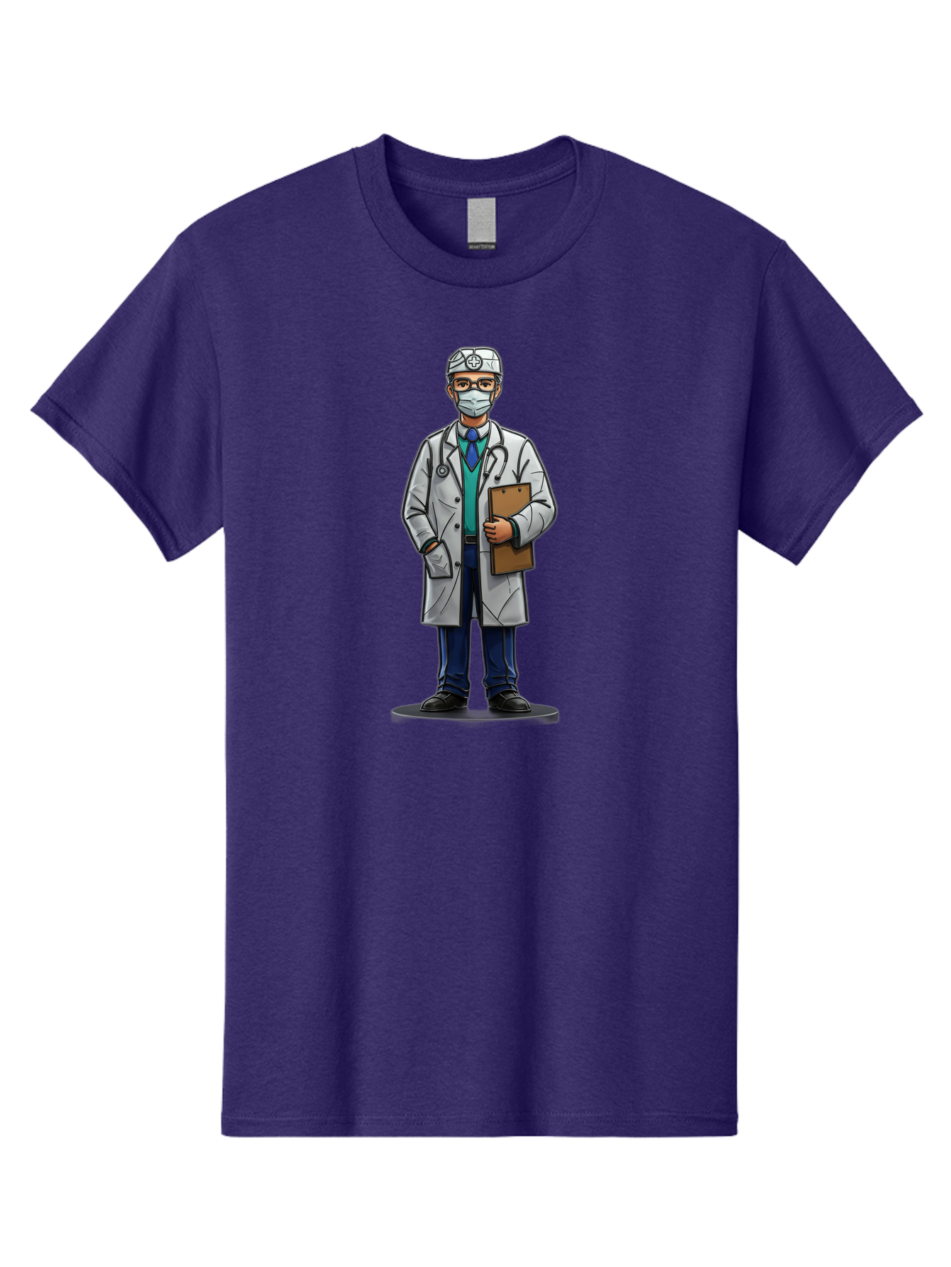 Doctor-8 Men'S Graphic Tee, 100% Cotton, Comfortable Casual Summer Wear, Machine Washable, Male Doctor, Medical Professional, Lab Coat, Stethoscope, Clipboard, Medical Attire, Healthcare Worker, Medical Mask Baa463