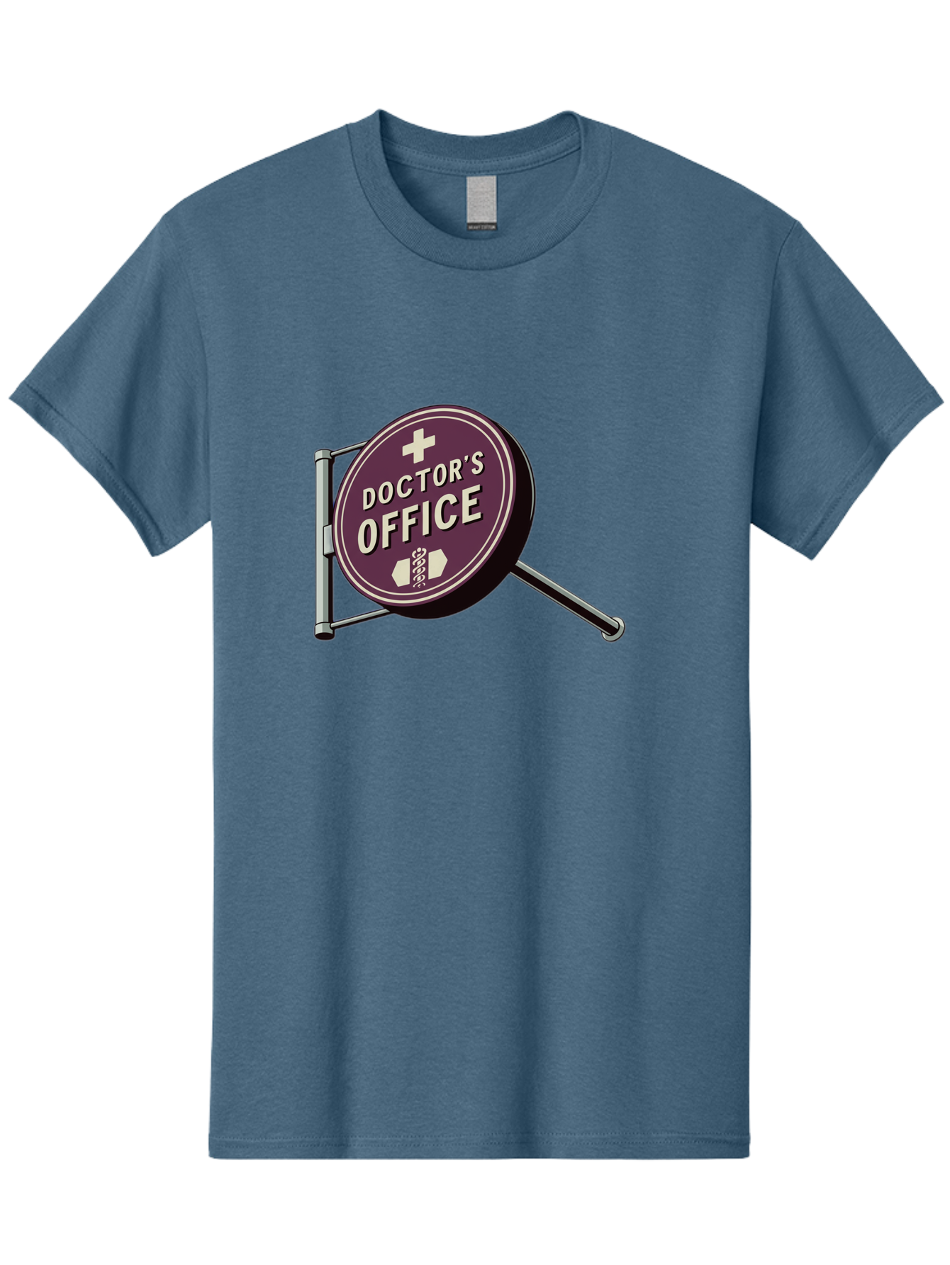 Doctor-S-Office-1 Men'S Graphic Tee, 100% Cotton, Comfortable Casual Summer Wear, Machine Washable, Doctor'S Office Sign, Medical Symbol, Healthcare Logo, Red Circle, White Cross, Snake Wrapped Around Staff, Medical Icons, Vintage Style Baa476