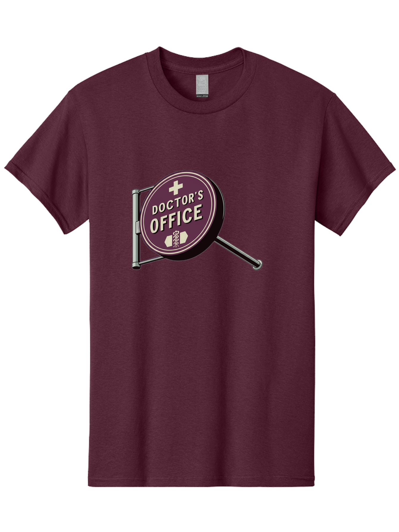 Doctor-S-Office-1 Men'S Graphic Tee, 100% Cotton, Comfortable Casual Summer Wear, Machine Washable, Doctor'S Office Sign, Medical Symbol, Healthcare Logo, Red Circle, White Cross, Snake Wrapped Around Staff, Medical Icons, Vintage Style Baa476