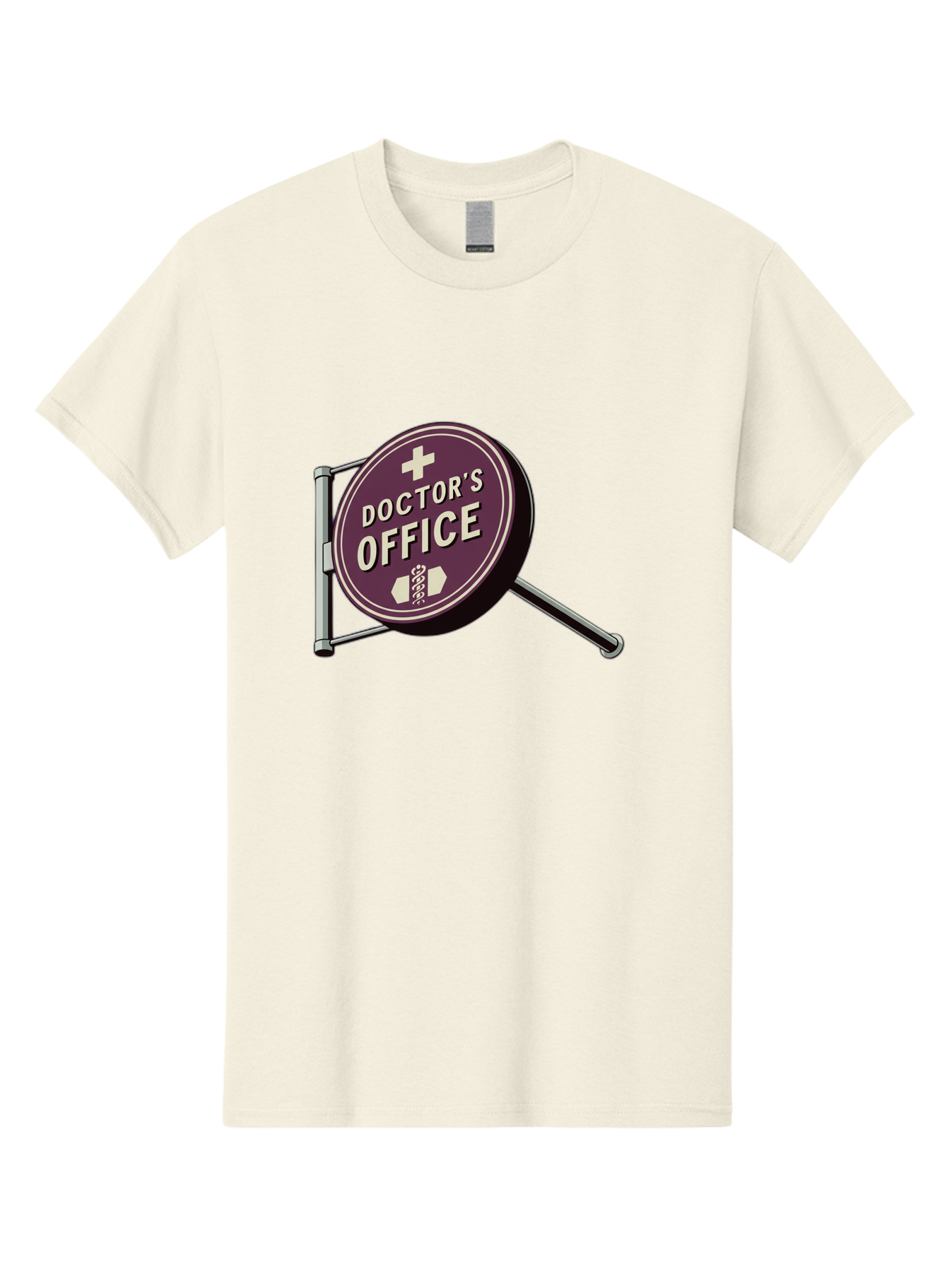 Doctor-S-Office-1 Men'S Graphic Tee, 100% Cotton, Comfortable Casual Summer Wear, Machine Washable, Doctor'S Office Sign, Medical Symbol, Healthcare Logo, Red Circle, White Cross, Snake Wrapped Around Staff, Medical Icons, Vintage Style Baa476