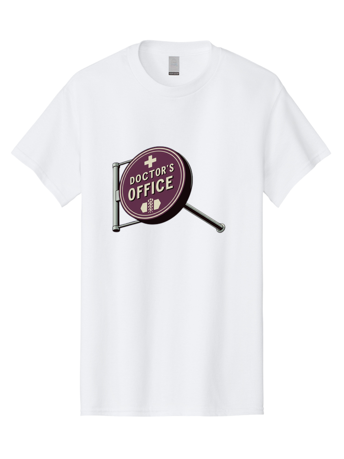 Doctor-S-Office-1 Men'S Graphic Tee, 100% Cotton, Comfortable Casual Summer Wear, Machine Washable, Doctor'S Office Sign, Medical Symbol, Healthcare Logo, Red Circle, White Cross, Snake Wrapped Around Staff, Medical Icons, Vintage Style Baa476