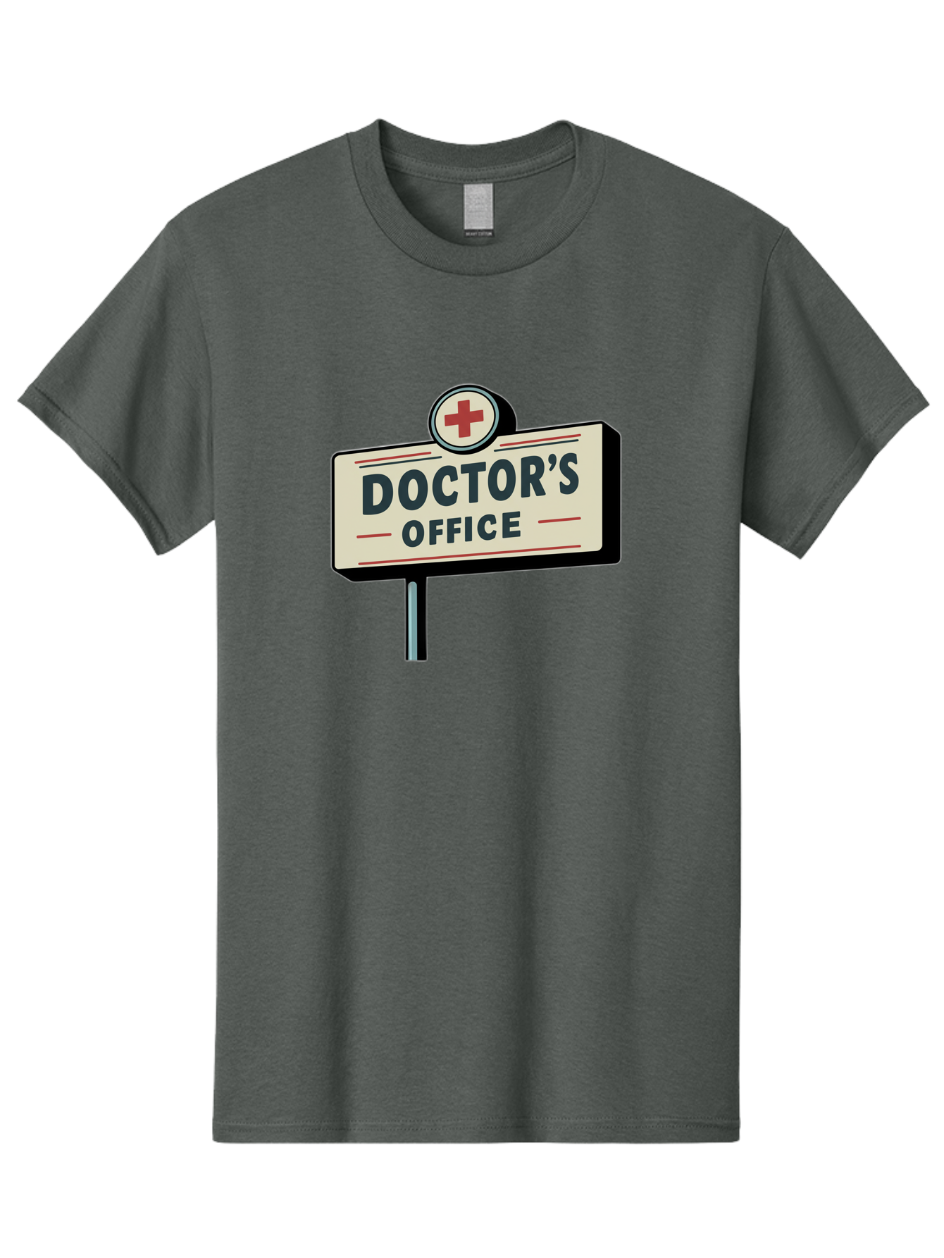 Doctor-S-Office-2 Men'S Graphic Tee, 100% Cotton, Comfortable Casual Summer Wear, Machine Washable, Doctor'S Office Sign, Medical Symbol, Red Cross, Healthcare Signage, Medical Office Indicator, Healthcare Services, Medical Facilities Baa477