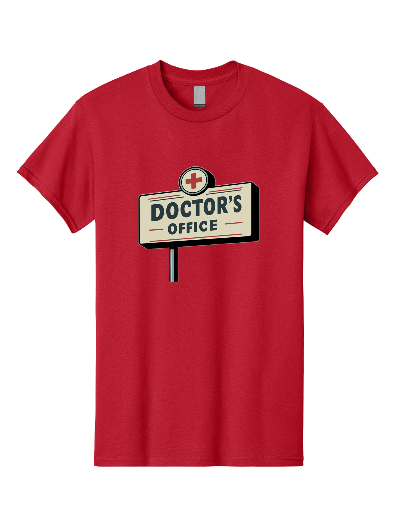 Doctor-S-Office-2 Men'S Graphic Tee, 100% Cotton, Comfortable Casual Summer Wear, Machine Washable, Doctor'S Office Sign, Medical Symbol, Red Cross, Healthcare Signage, Medical Office Indicator, Healthcare Services, Medical Facilities Baa477
