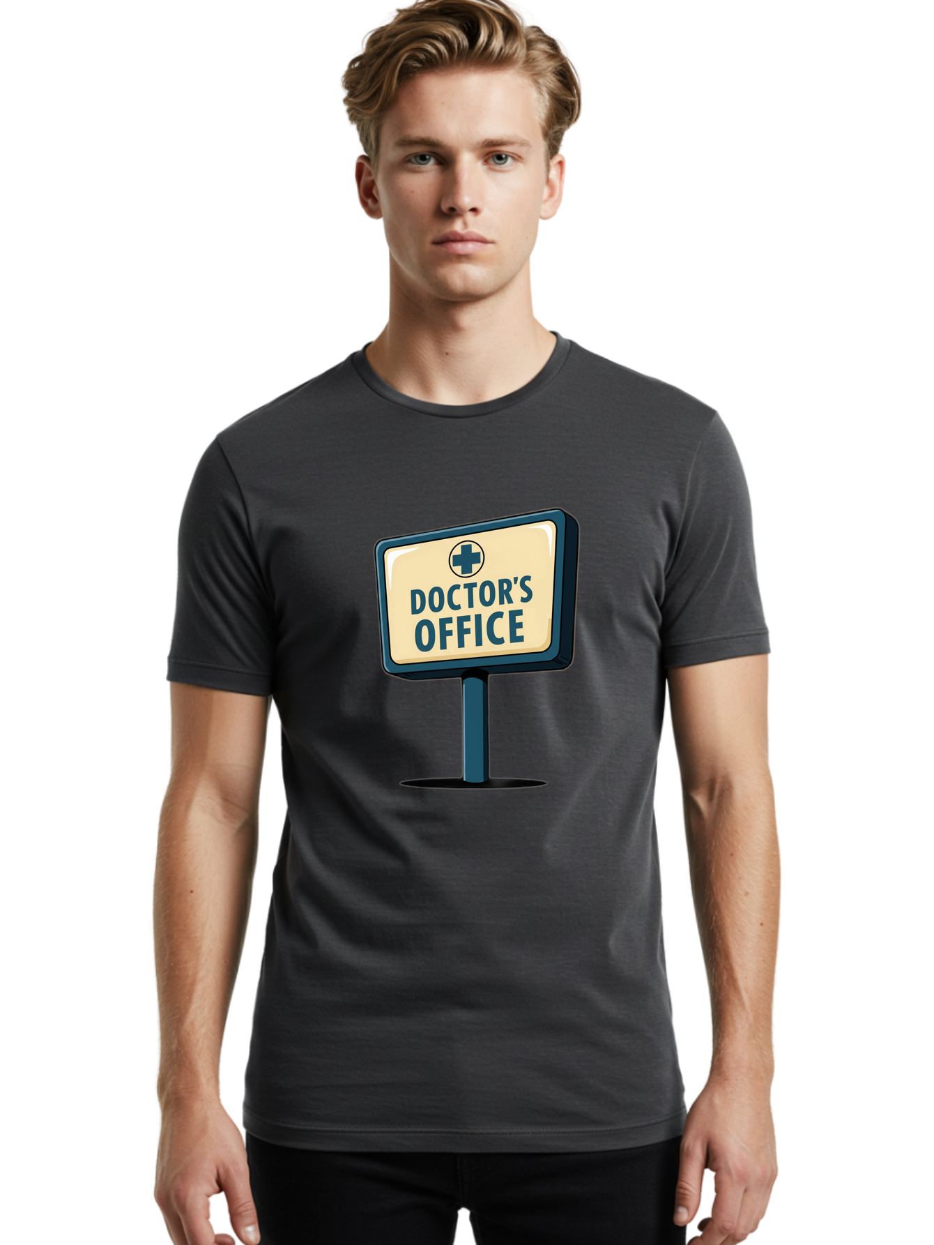 Doctor-S-Office-5 Men'S Graphic Tee, 100% Cotton, Comfortable Casual Summer Wear, Machine Washable, Doctor'S Office Sign, Medical Cross Symbol, Healthcare Facility, Medical Services, Doctor'S Office, Healthcare Provider Baa480