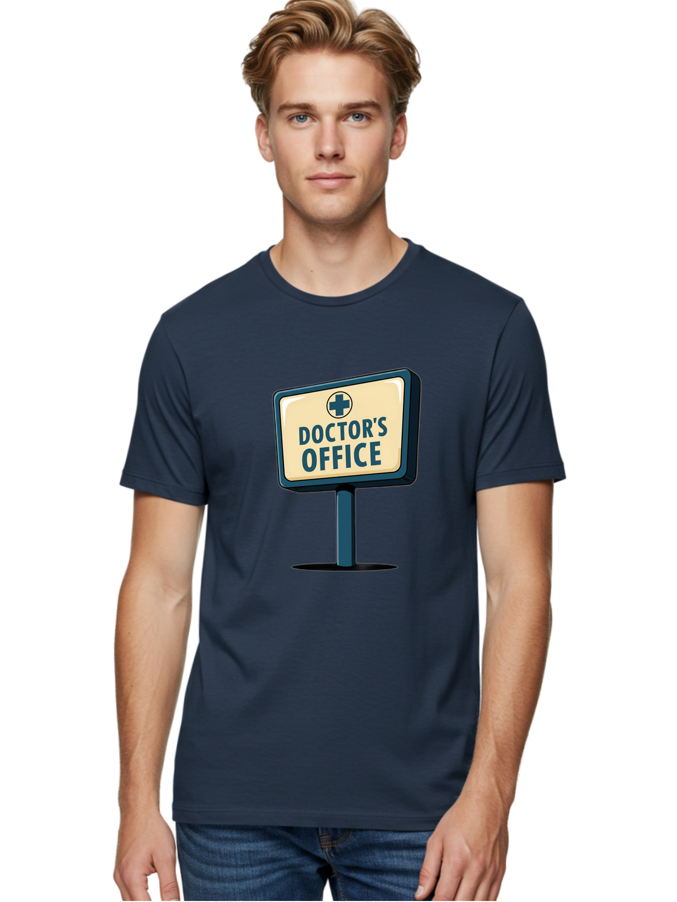 Doctor-S-Office-5 Men'S Graphic Tee, 100% Cotton, Comfortable Casual Summer Wear, Machine Washable, Doctor'S Office Sign, Medical Cross Symbol, Healthcare Facility, Medical Services, Doctor'S Office, Healthcare Provider Baa480