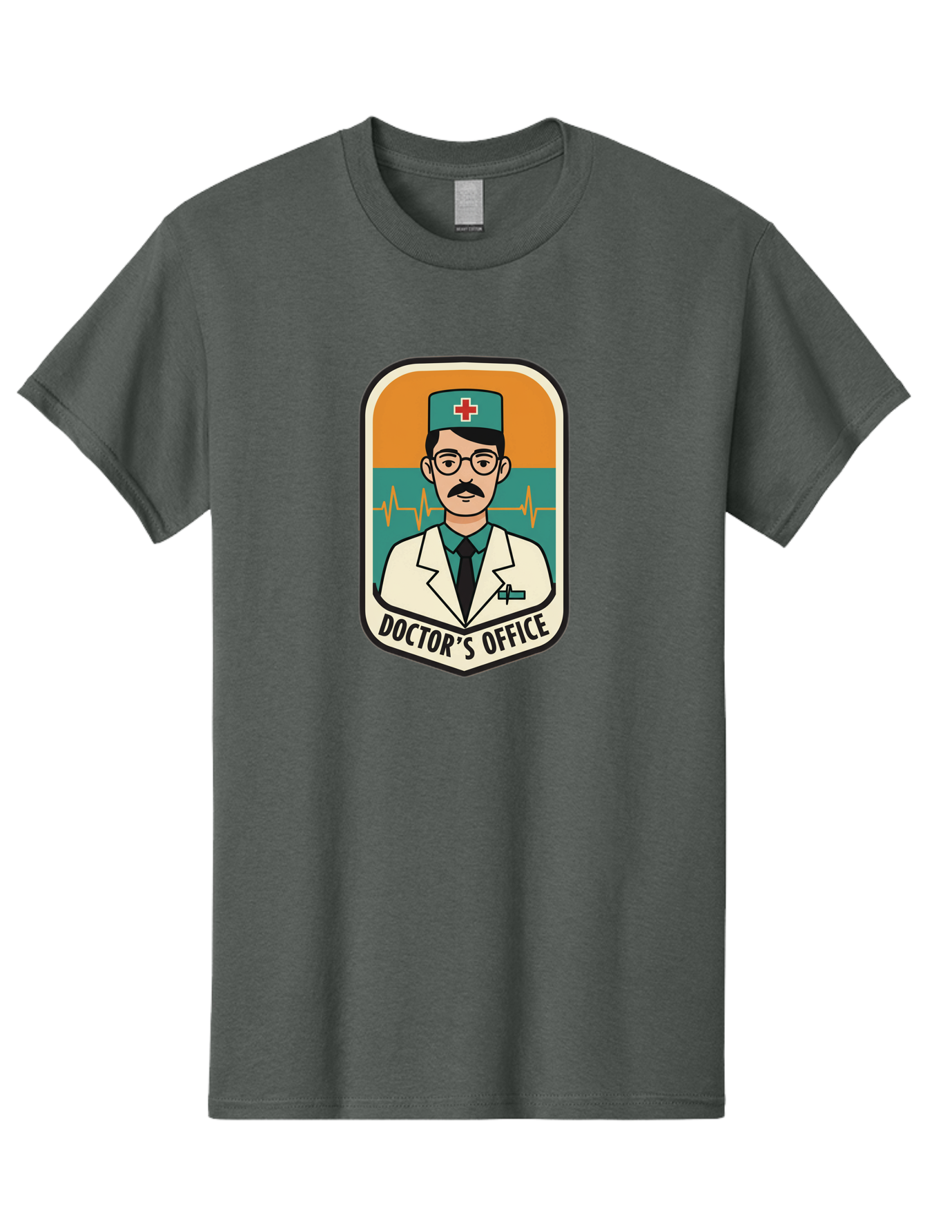 Doctor-S-Office Men'S Graphic Tee, 100% Cotton, Comfortable Casual Summer Wear, Machine Washable, Male Doctor, Medical Professional, Doctor'S Office, Healthcare Services, Medical Checkup, Health Monitoring, Ecg Reading, Medical Staff, Baa482