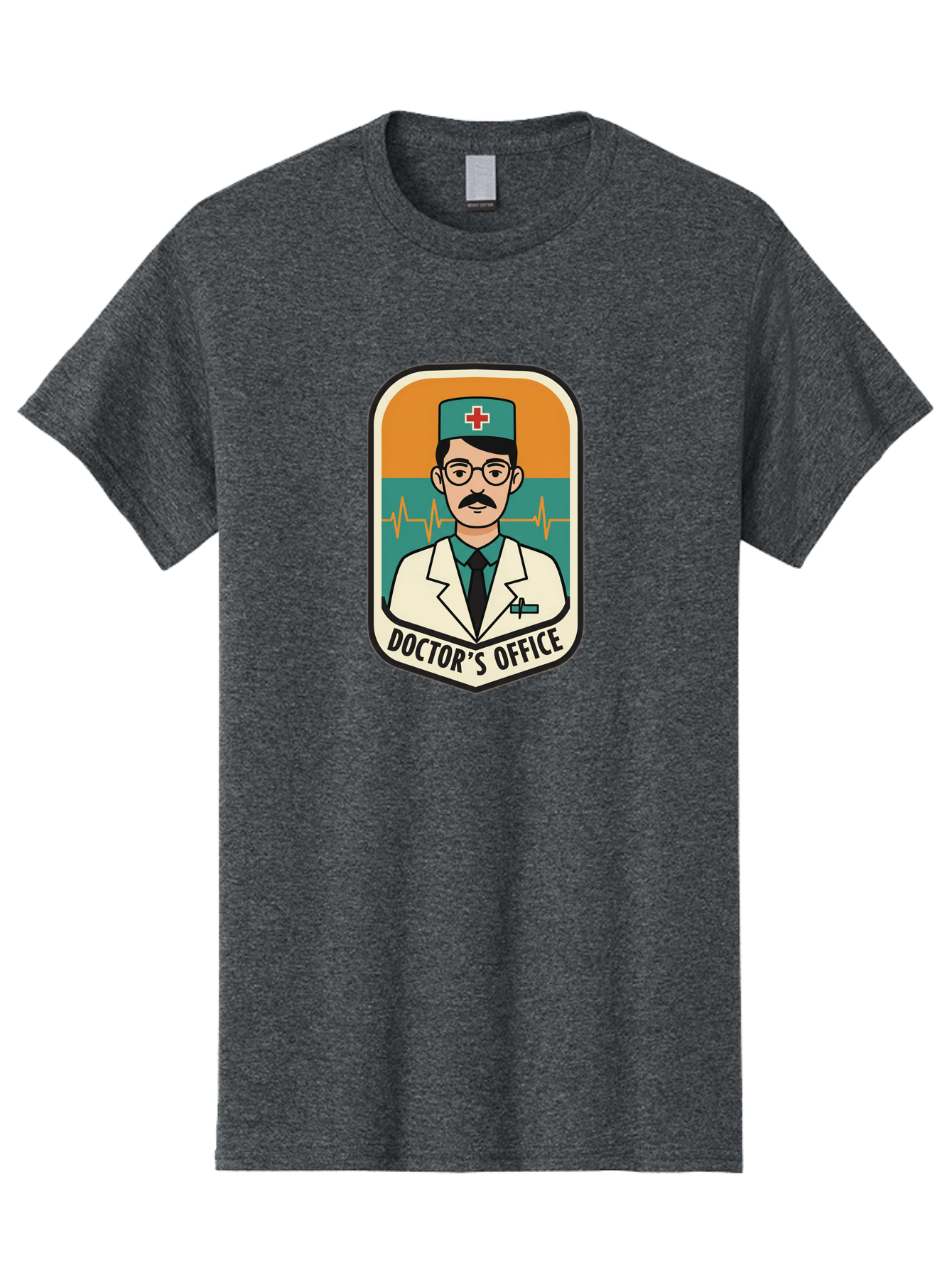 Doctor-S-Office Men'S Graphic Tee, 100% Cotton, Comfortable Casual Summer Wear, Machine Washable, Male Doctor, Medical Professional, Doctor'S Office, Healthcare Services, Medical Checkup, Health Monitoring, Ecg Reading, Medical Staff, Baa482
