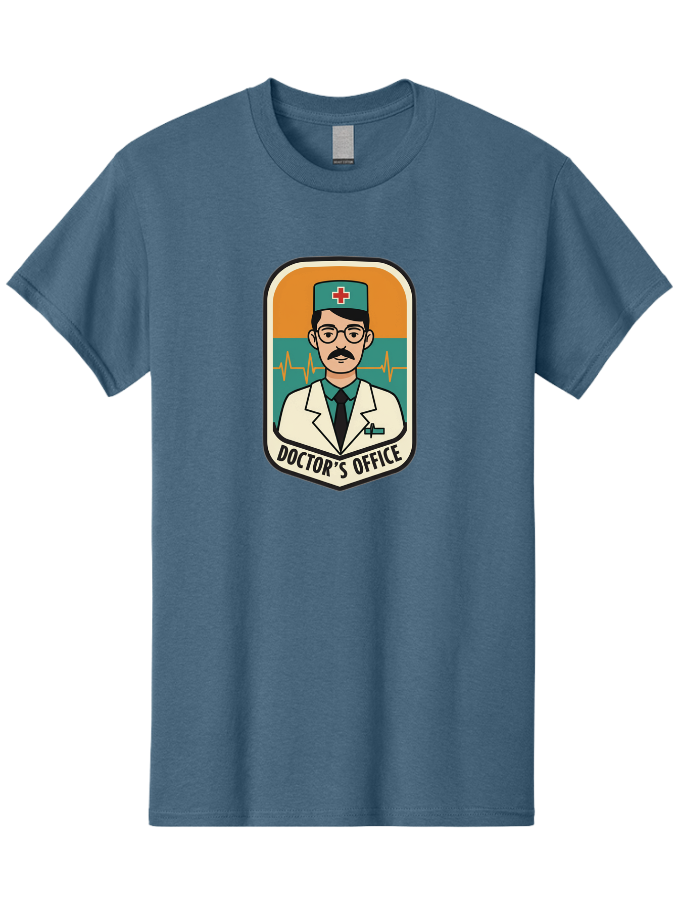 Doctor-S-Office Men'S Graphic Tee, 100% Cotton, Comfortable Casual Summer Wear, Machine Washable, Male Doctor, Medical Professional, Doctor'S Office, Healthcare Services, Medical Checkup, Health Monitoring, Ecg Reading, Medical Staff, Baa482