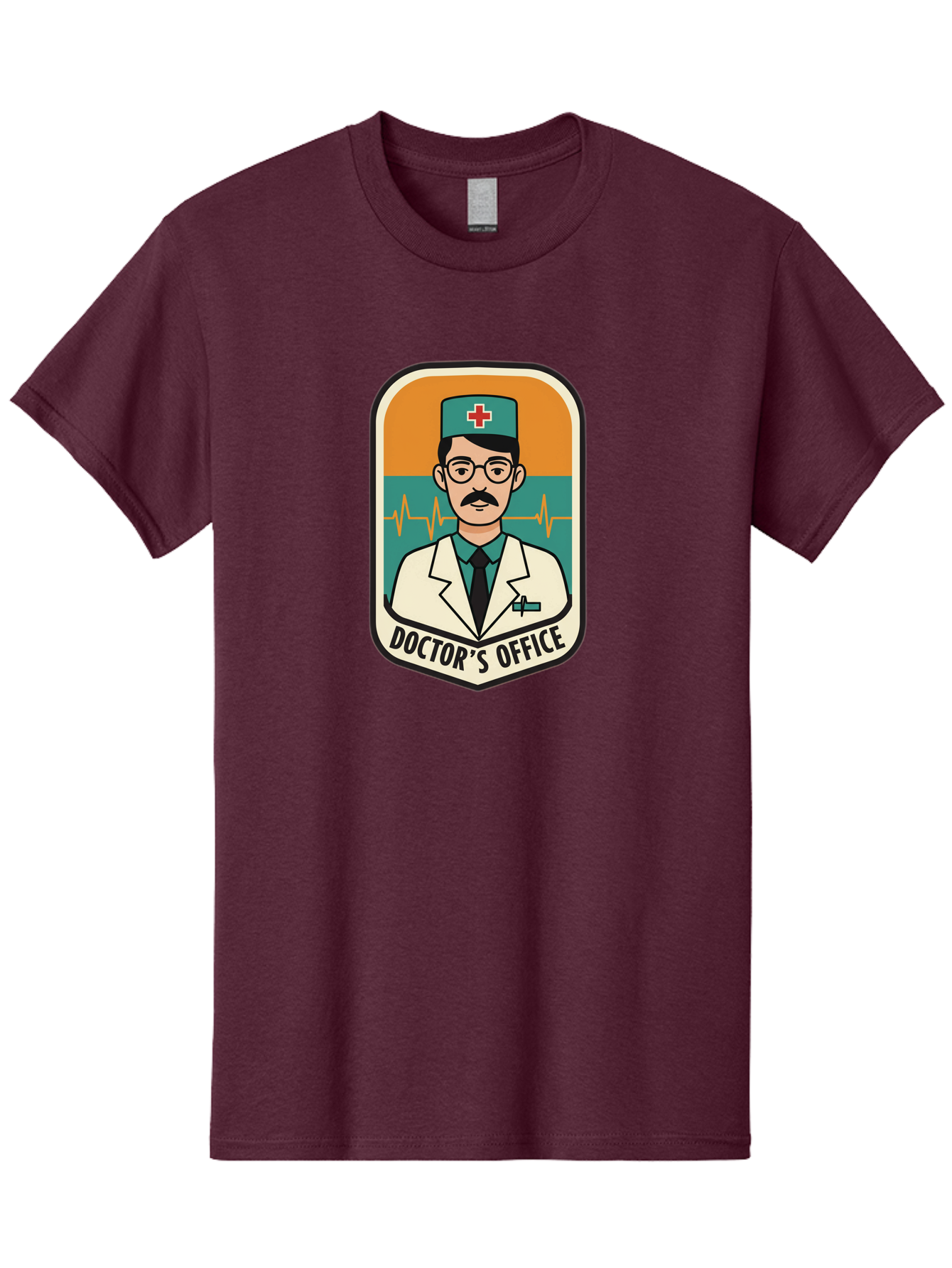Doctor-S-Office Men'S Graphic Tee, 100% Cotton, Comfortable Casual Summer Wear, Machine Washable, Male Doctor, Medical Professional, Doctor'S Office, Healthcare Services, Medical Checkup, Health Monitoring, Ecg Reading, Medical Staff, Baa482