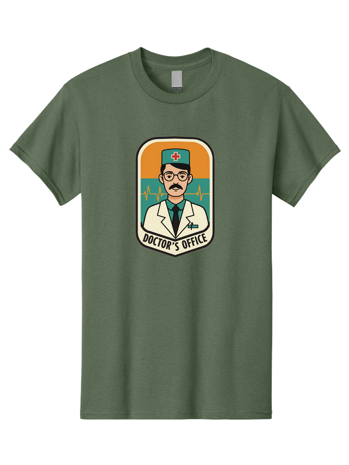 Doctor-S-Office Men'S Graphic Tee, 100% Cotton, Comfortable Casual Summer Wear, Machine Washable, Male Doctor, Medical Professional, Doctor'S Office, Healthcare Services, Medical Checkup, Health Monitoring, Ecg Reading, Medical Staff, Baa482