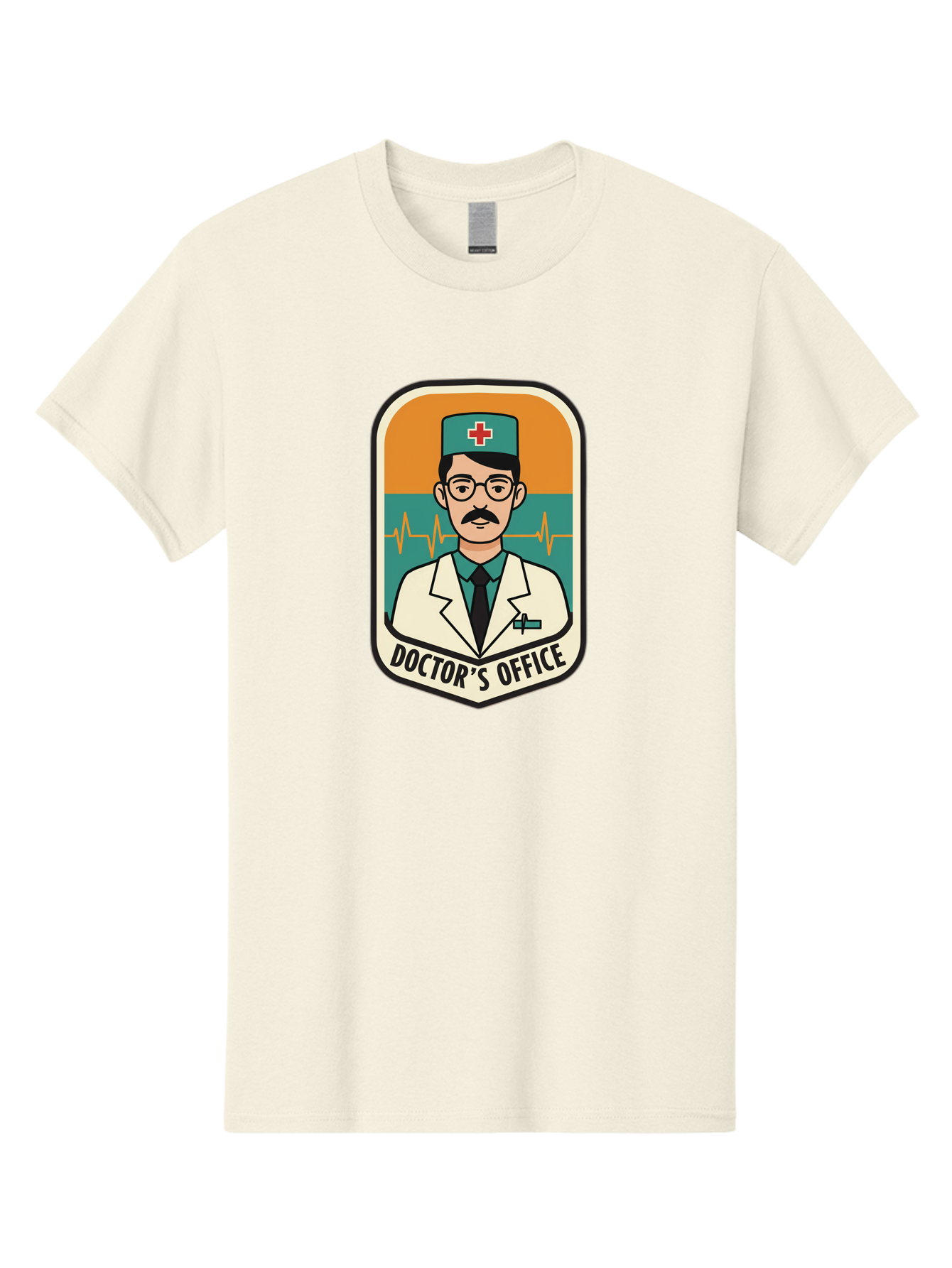 Doctor-S-Office Men'S Graphic Tee, 100% Cotton, Comfortable Casual Summer Wear, Machine Washable, Male Doctor, Medical Professional, Doctor'S Office, Healthcare Services, Medical Checkup, Health Monitoring, Ecg Reading, Medical Staff, Baa482