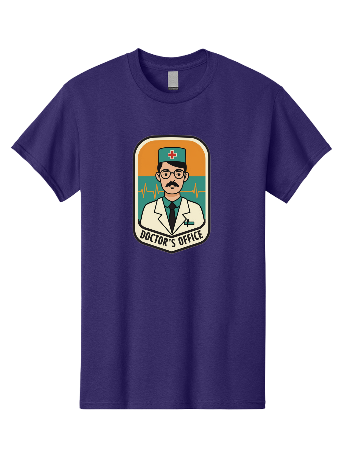 Doctor-S-Office Men'S Graphic Tee, 100% Cotton, Comfortable Casual Summer Wear, Machine Washable, Male Doctor, Medical Professional, Doctor'S Office, Healthcare Services, Medical Checkup, Health Monitoring, Ecg Reading, Medical Staff, Baa482