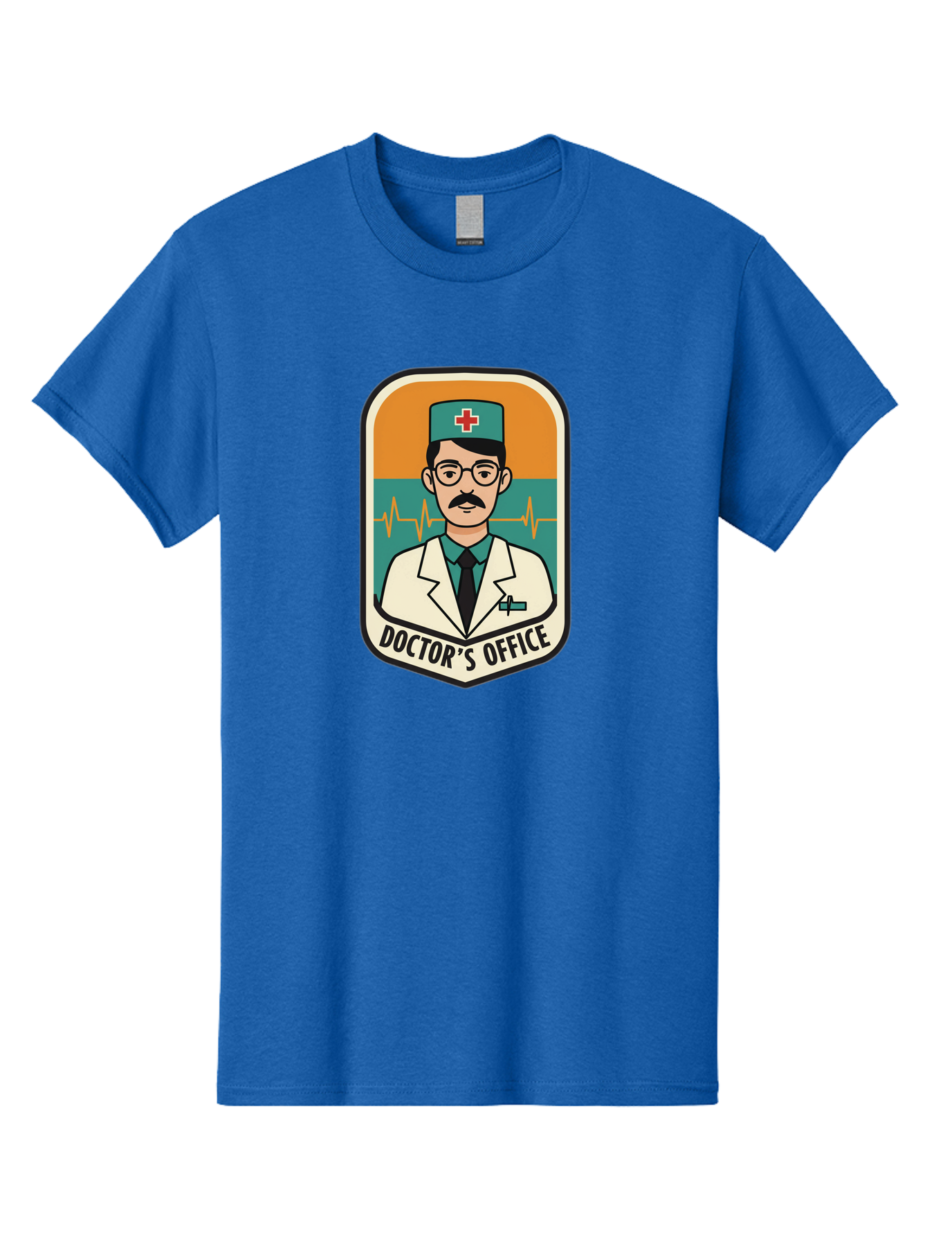 Doctor-S-Office Men'S Graphic Tee, 100% Cotton, Comfortable Casual Summer Wear, Machine Washable, Male Doctor, Medical Professional, Doctor'S Office, Healthcare Services, Medical Checkup, Health Monitoring, Ecg Reading, Medical Staff, Baa482