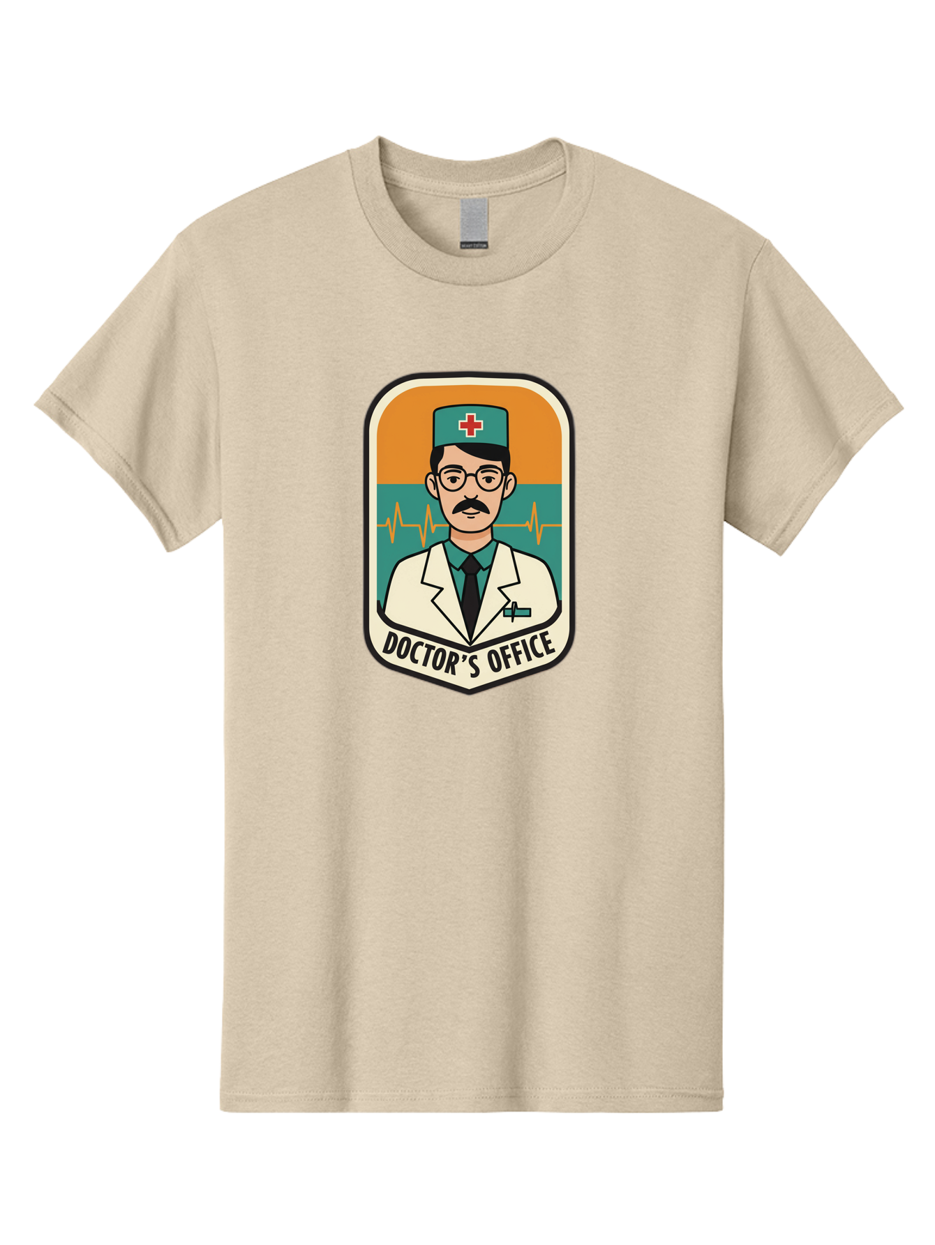 Doctor-S-Office Men'S Graphic Tee, 100% Cotton, Comfortable Casual Summer Wear, Machine Washable, Male Doctor, Medical Professional, Doctor'S Office, Healthcare Services, Medical Checkup, Health Monitoring, Ecg Reading, Medical Staff, Baa482