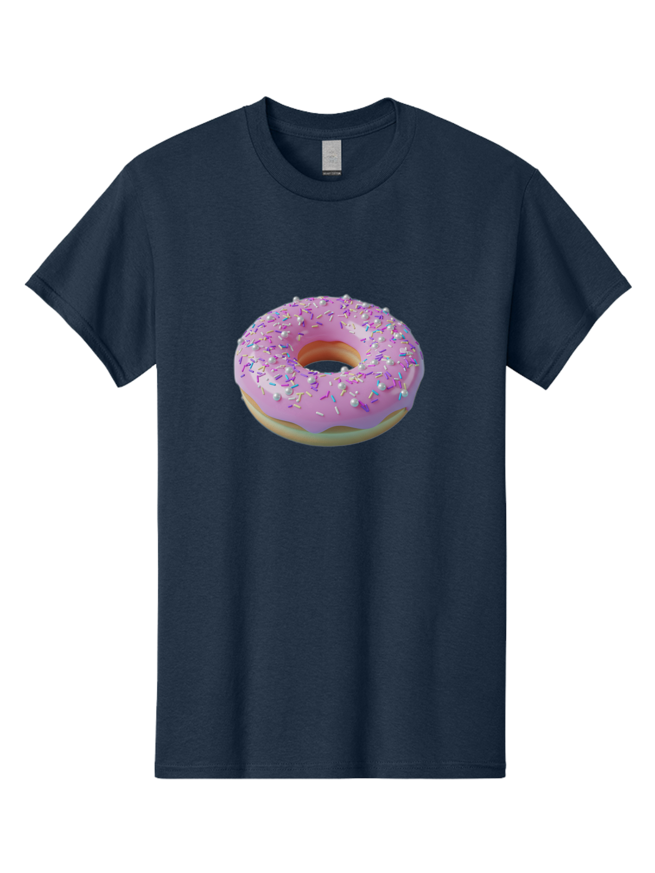 Donut-1 Men'S Graphic Tee, 100% Cotton, Comfortable Casual Summer Wear, Machine Washable, Pink Donut With Sprinkles, Sweet Treats, Colorful Dessert, Tasty Pastry, Baked Goods, Donut With Frosting, Sprinkle Toppings, Purple Frosting Baa495