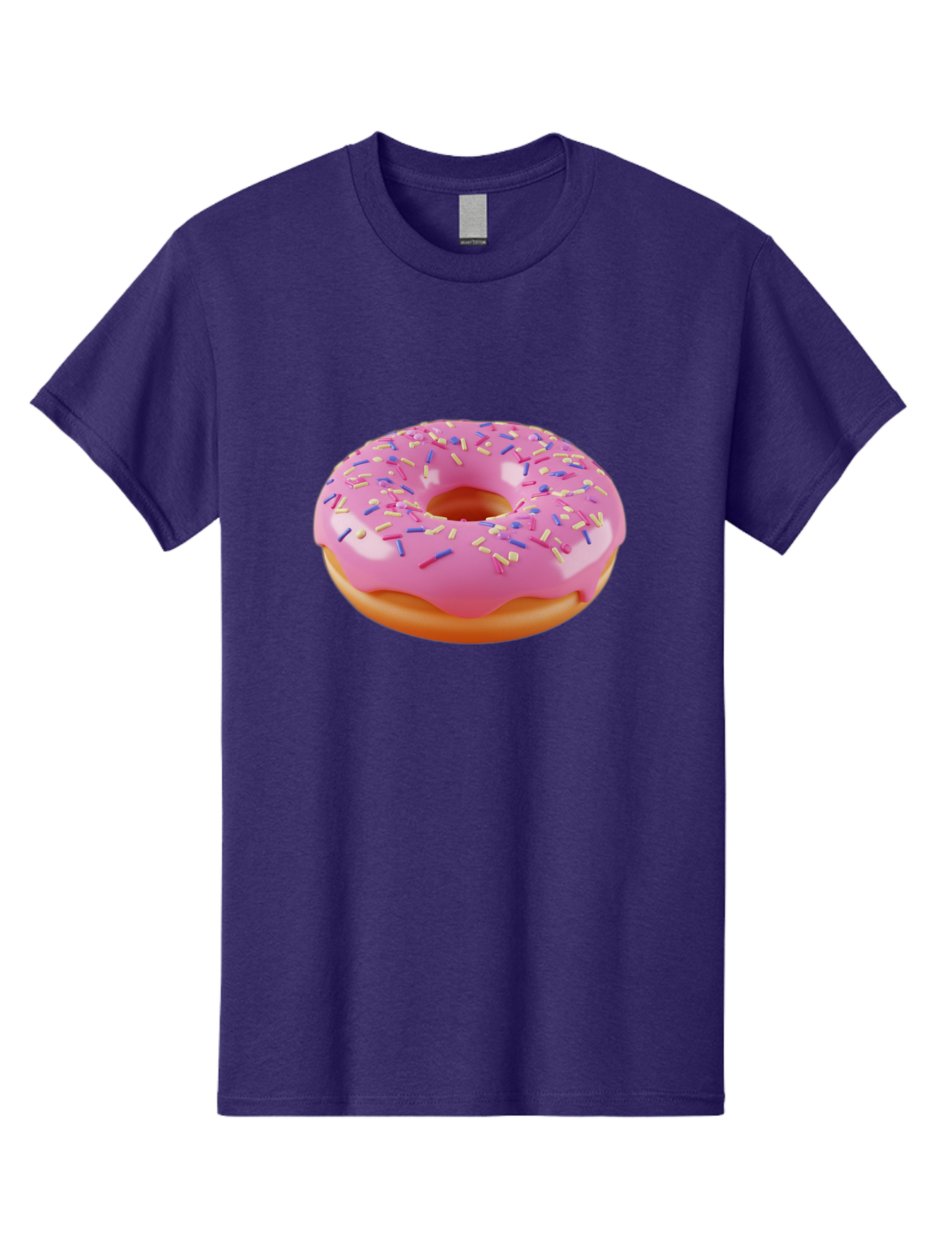 Donut-2 Men'S Graphic Tee, 100% Cotton, Comfortable Casual Summer Wear, Machine Washable, Pink Frosted Donut, Donut With Sprinkles, Colorful Sprinkles, Sweet Treat, Baked Goods, Dessert, Tasty Pastry, Colorful Dessert Baa496