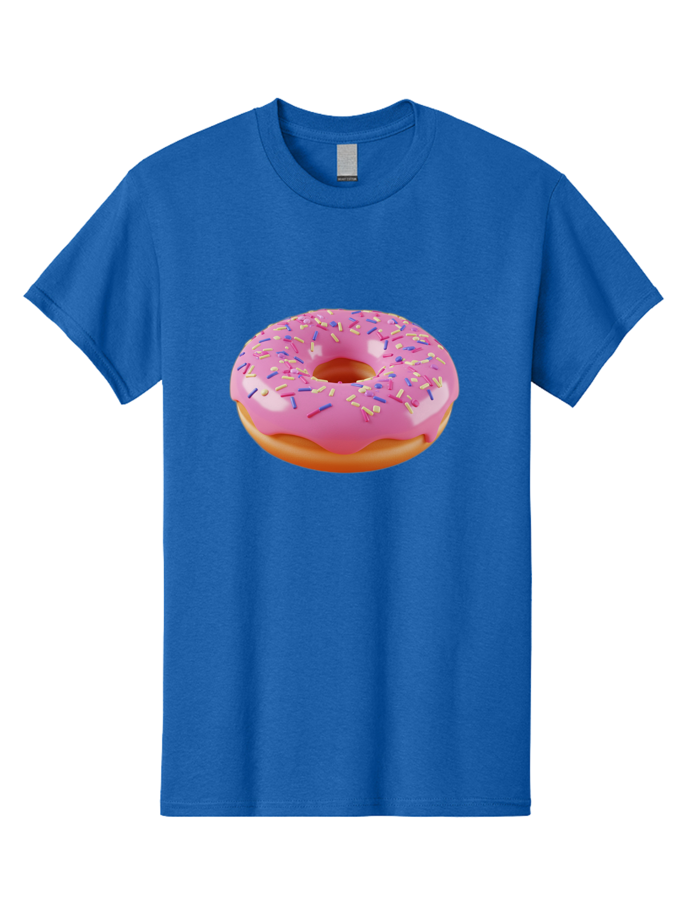 Donut-2 Men'S Graphic Tee, 100% Cotton, Comfortable Casual Summer Wear, Machine Washable, Pink Frosted Donut, Donut With Sprinkles, Colorful Sprinkles, Sweet Treat, Baked Goods, Dessert, Tasty Pastry, Colorful Dessert Baa496