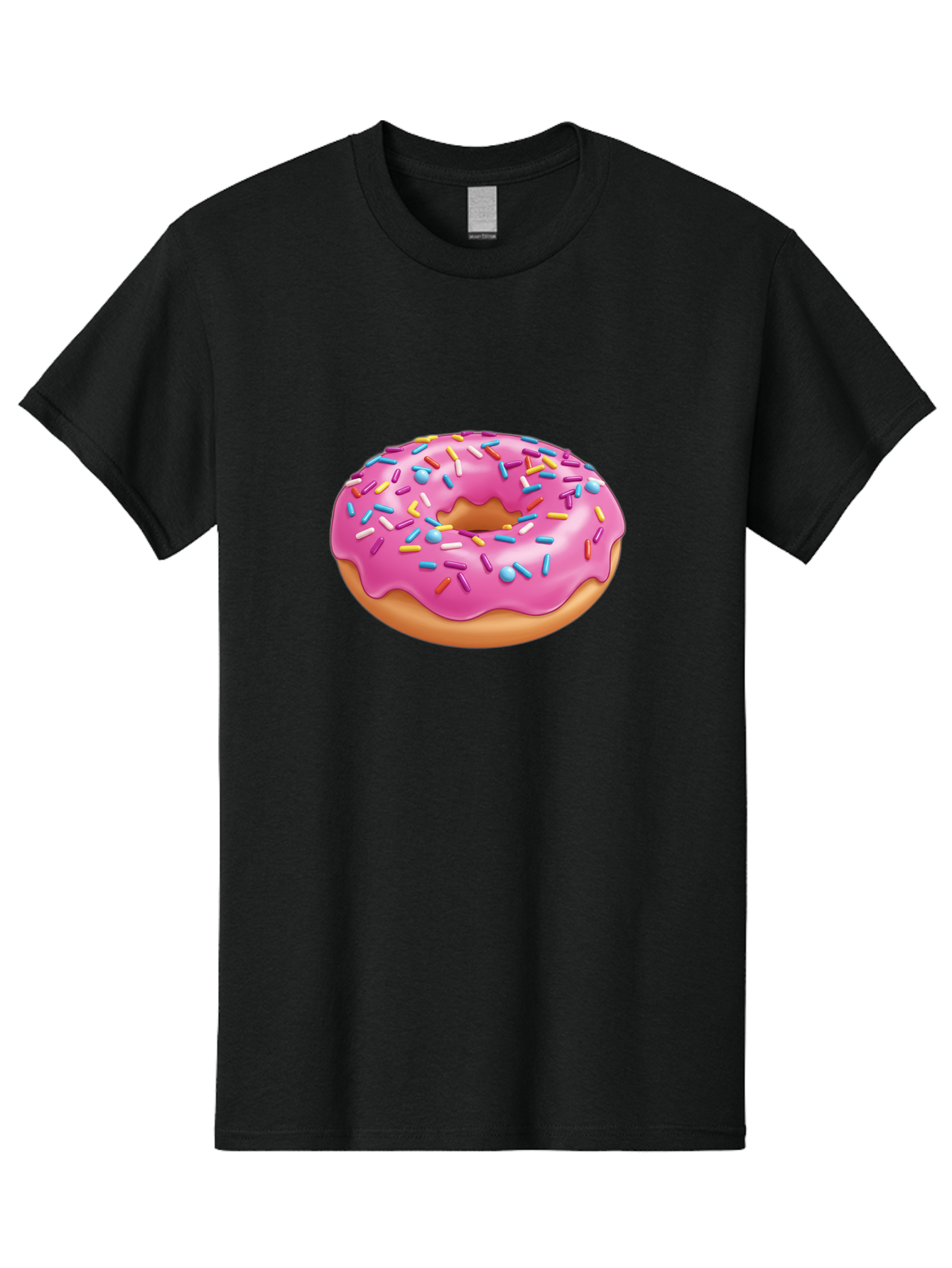 Donut-3 Men'S Graphic Tee, 100% Cotton, Comfortable Casual Summer Wear, Machine Washable, Pink Frosted Donut, Colorful Sprinkles, Sweet Treats, Baked Goods, Tasty Desserts, Donut With Sprinkles, Glazed Donut Baa497