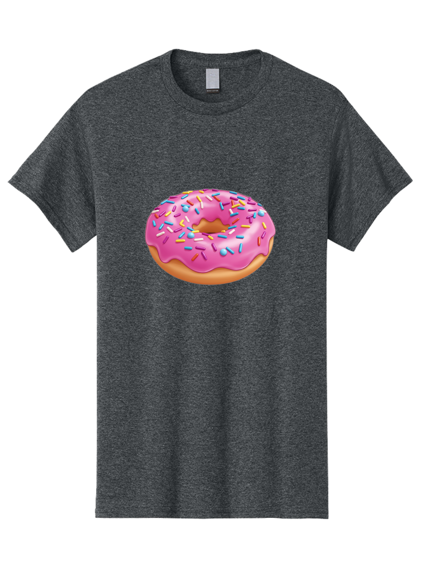 Donut-3 Men'S Graphic Tee, 100% Cotton, Comfortable Casual Summer Wear, Machine Washable, Pink Frosted Donut, Colorful Sprinkles, Sweet Treats, Baked Goods, Tasty Desserts, Donut With Sprinkles, Glazed Donut Baa497