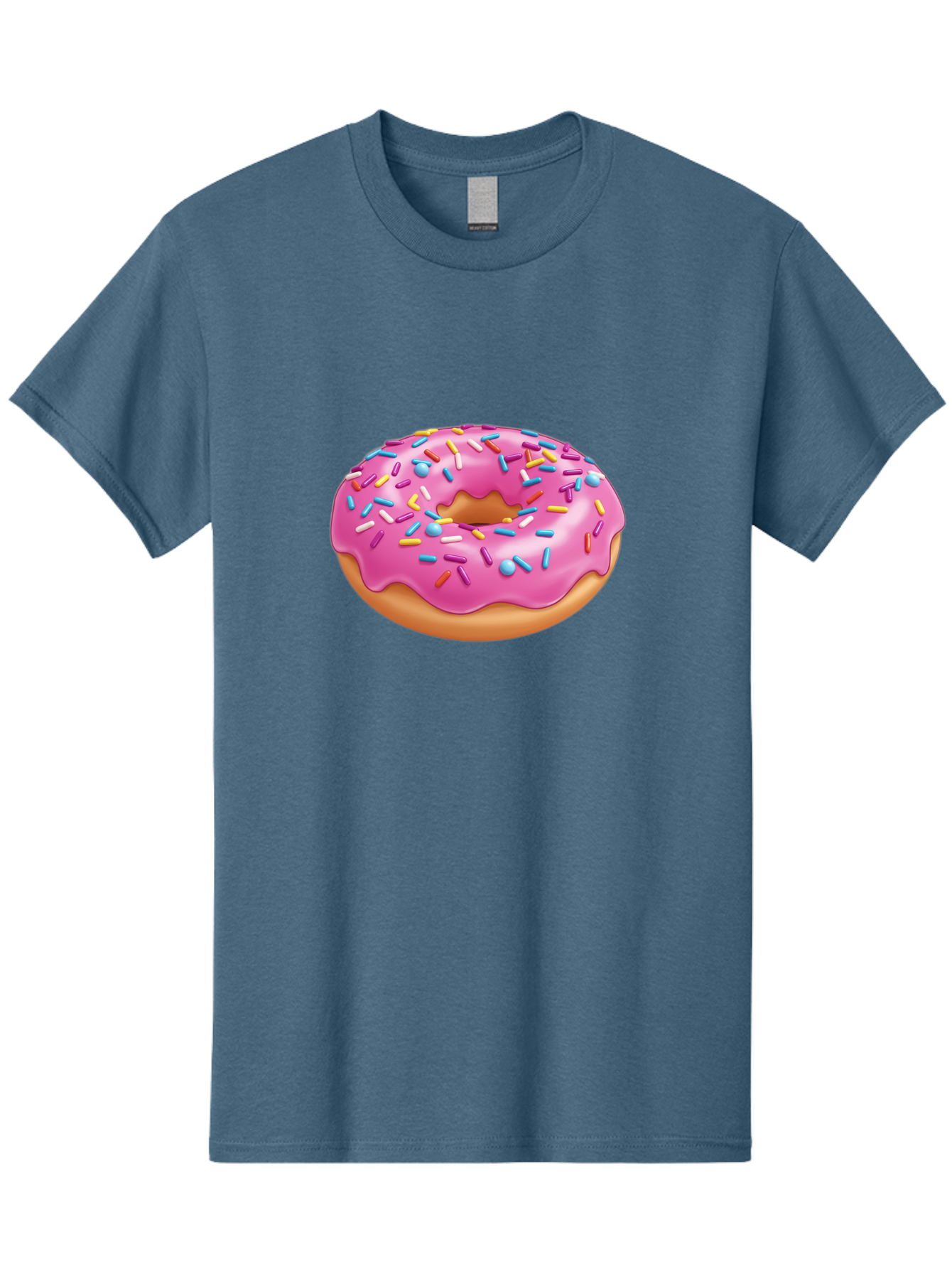 Donut-3 Men'S Graphic Tee, 100% Cotton, Comfortable Casual Summer Wear, Machine Washable, Pink Frosted Donut, Colorful Sprinkles, Sweet Treats, Baked Goods, Tasty Desserts, Donut With Sprinkles, Glazed Donut Baa497