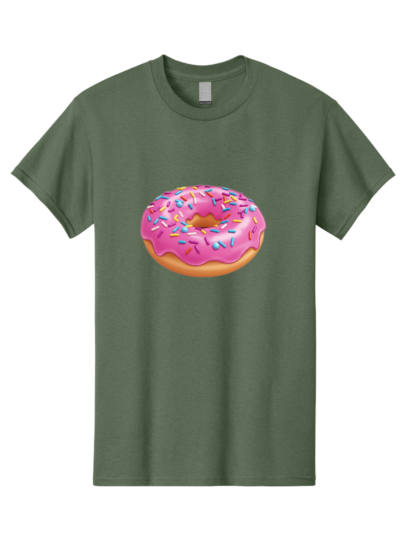 Donut-3 Men'S Graphic Tee, 100% Cotton, Comfortable Casual Summer Wear, Machine Washable, Pink Frosted Donut, Colorful Sprinkles, Sweet Treats, Baked Goods, Tasty Desserts, Donut With Sprinkles, Glazed Donut Baa497