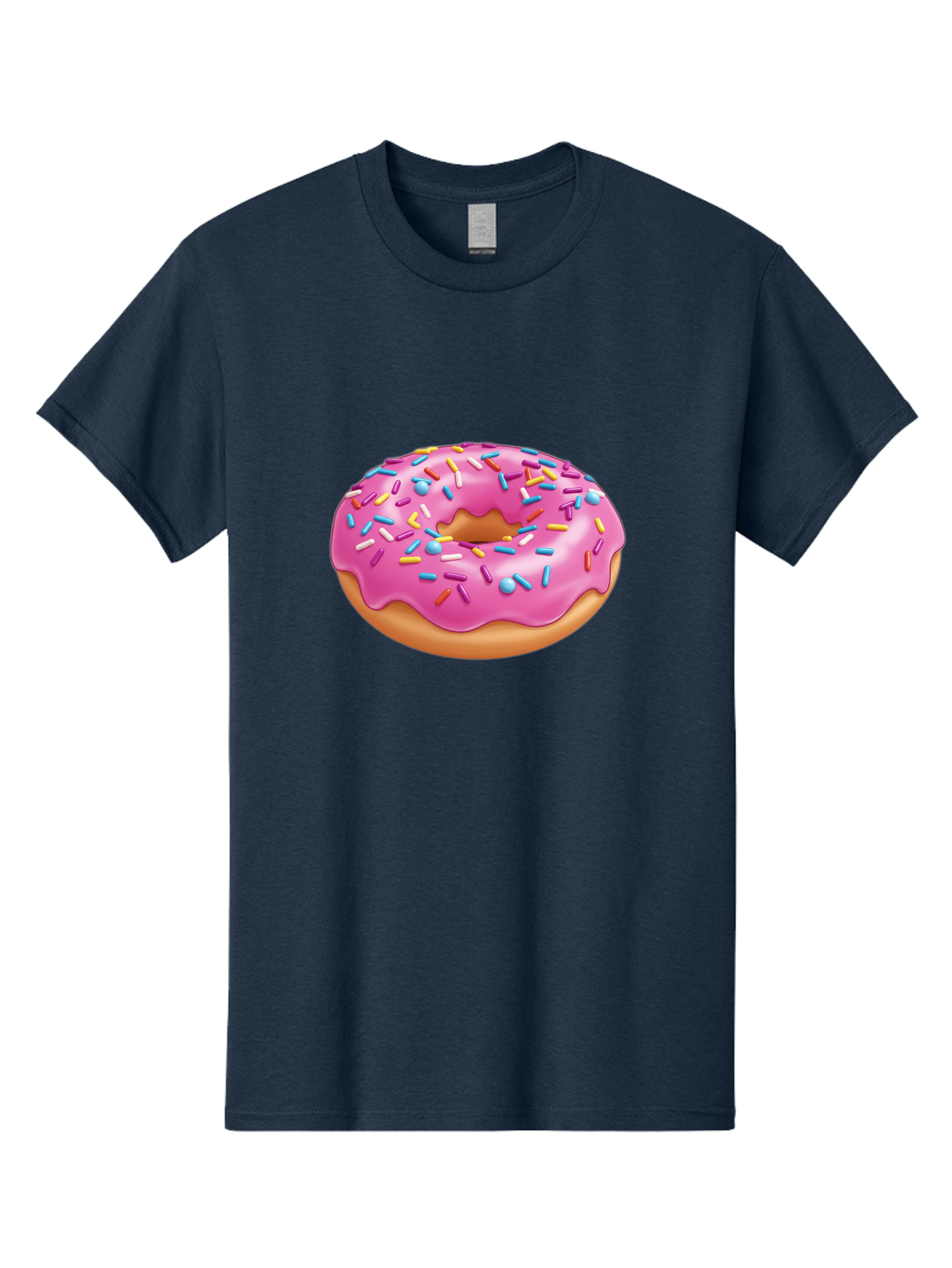 Donut-3 Men'S Graphic Tee, 100% Cotton, Comfortable Casual Summer Wear, Machine Washable, Pink Frosted Donut, Colorful Sprinkles, Sweet Treats, Baked Goods, Tasty Desserts, Donut With Sprinkles, Glazed Donut Baa497