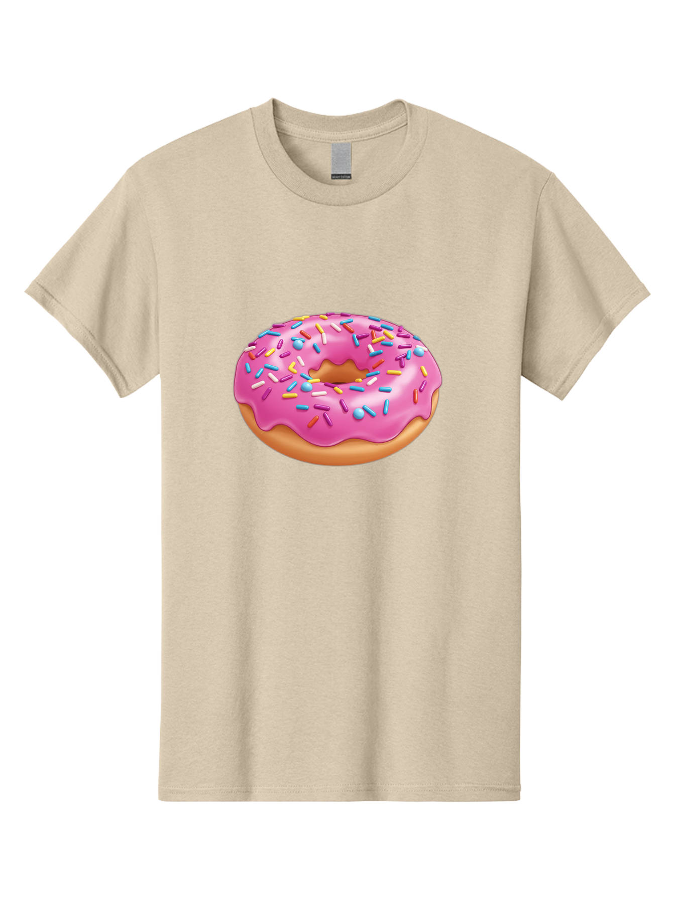 Donut-3 Men'S Graphic Tee, 100% Cotton, Comfortable Casual Summer Wear, Machine Washable, Pink Frosted Donut, Colorful Sprinkles, Sweet Treats, Baked Goods, Tasty Desserts, Donut With Sprinkles, Glazed Donut Baa497