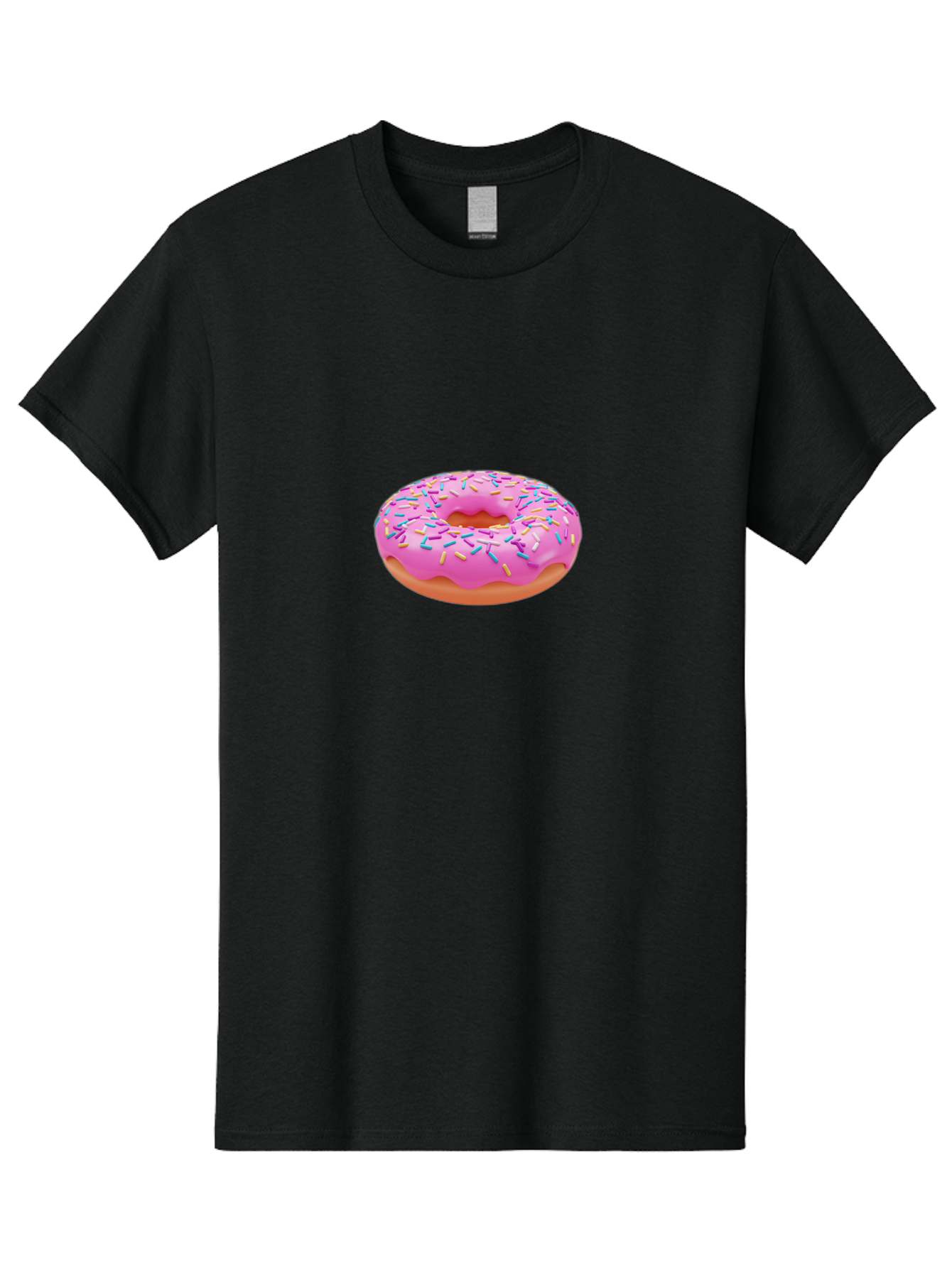 Donut-4 Men'S Graphic Tee, 100% Cotton, Comfortable Casual Summer Wear, Machine Washable, Pink Frosted Donut, Donut With Sprinkles, Sweet Treat, Colorful Dessert, Sugary Snack, Baked Goods, Tasty Pastry, Donut Illustration Baa498