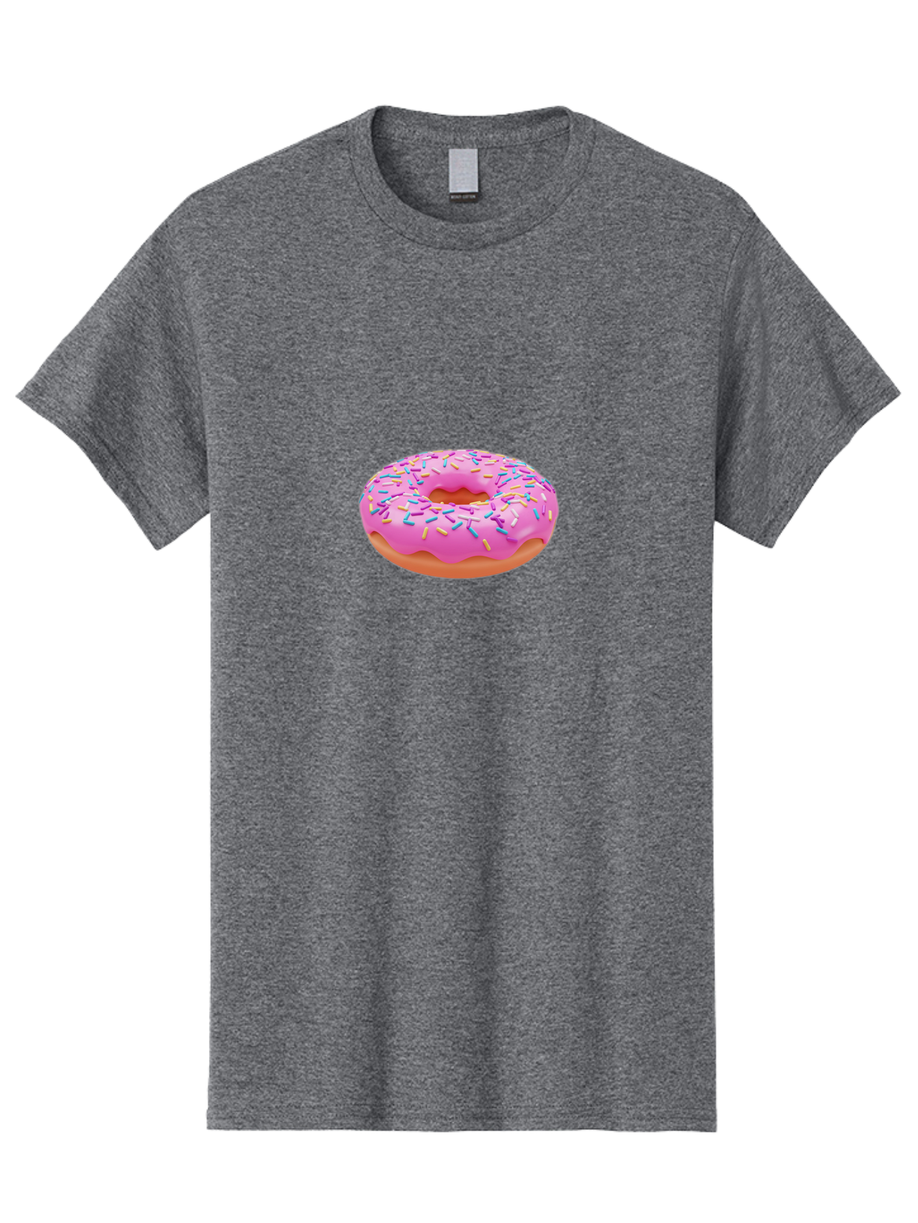 Donut-4 Men'S Graphic Tee, 100% Cotton, Comfortable Casual Summer Wear, Machine Washable, Pink Frosted Donut, Donut With Sprinkles, Sweet Treat, Colorful Dessert, Sugary Snack, Baked Goods, Tasty Pastry, Donut Illustration Baa498